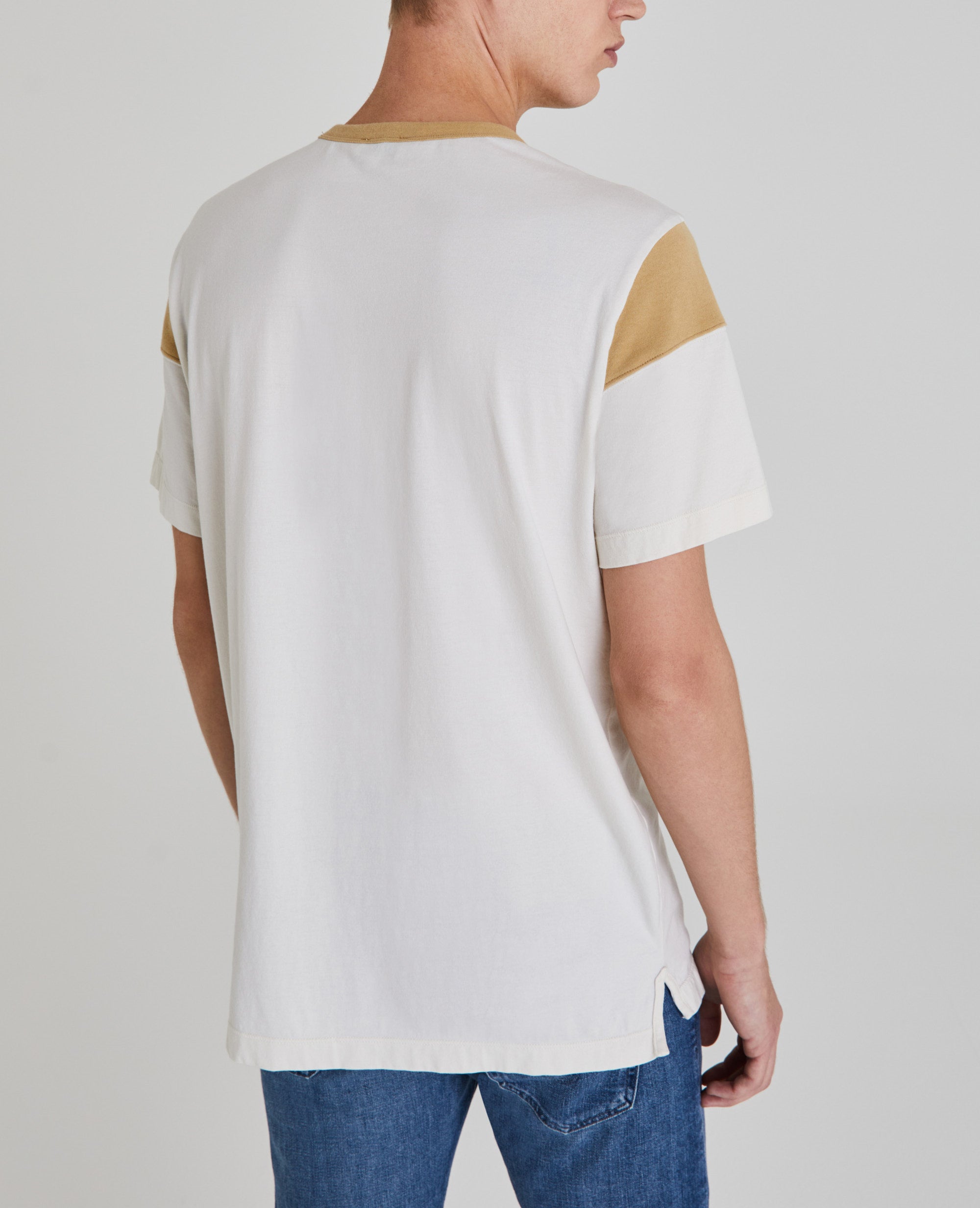 Mens Beckham Color Block Crew Ivory Dust Sandy Pail