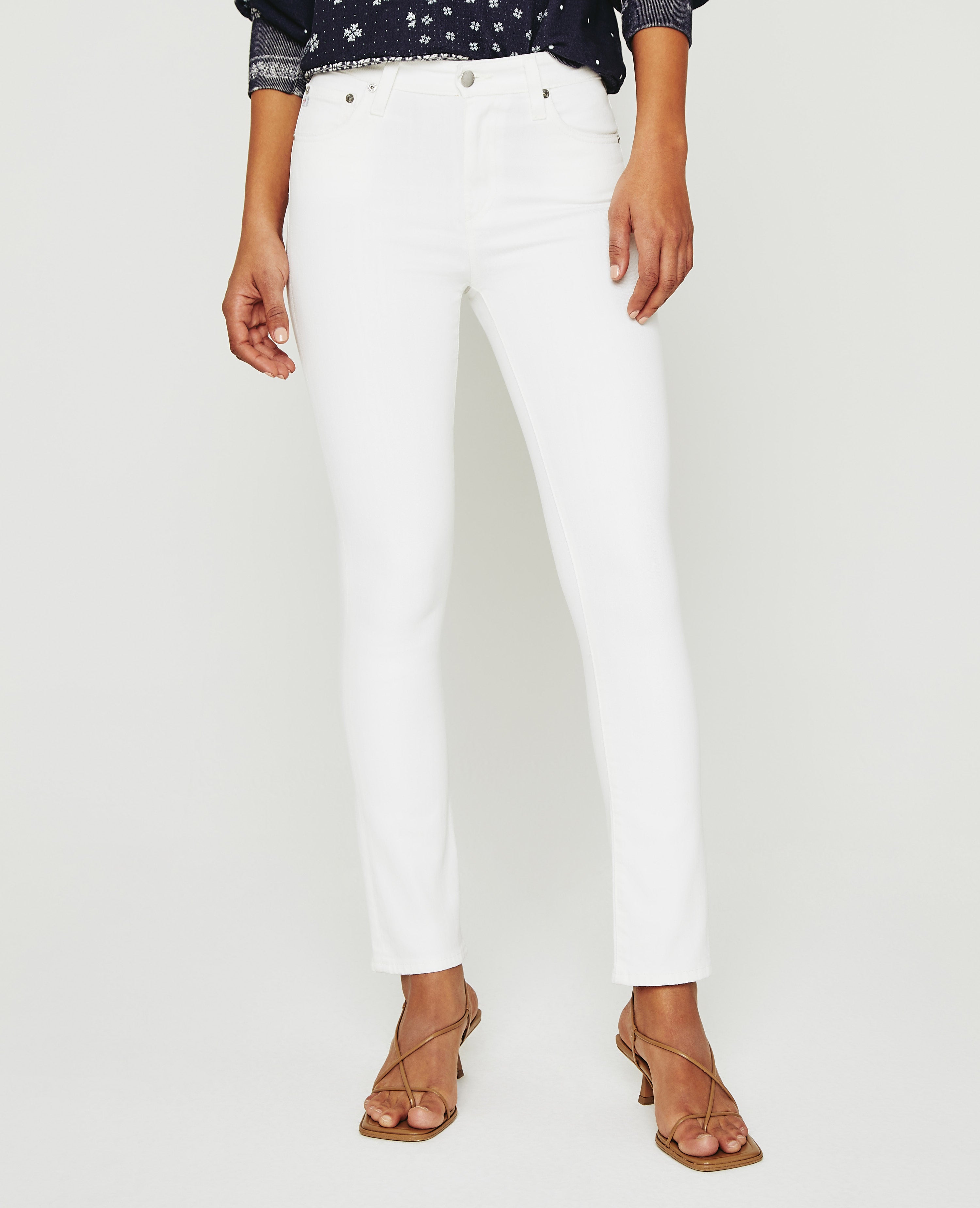 AG Mari Crop High buy Rise Slim Straight Jeans White Size 26