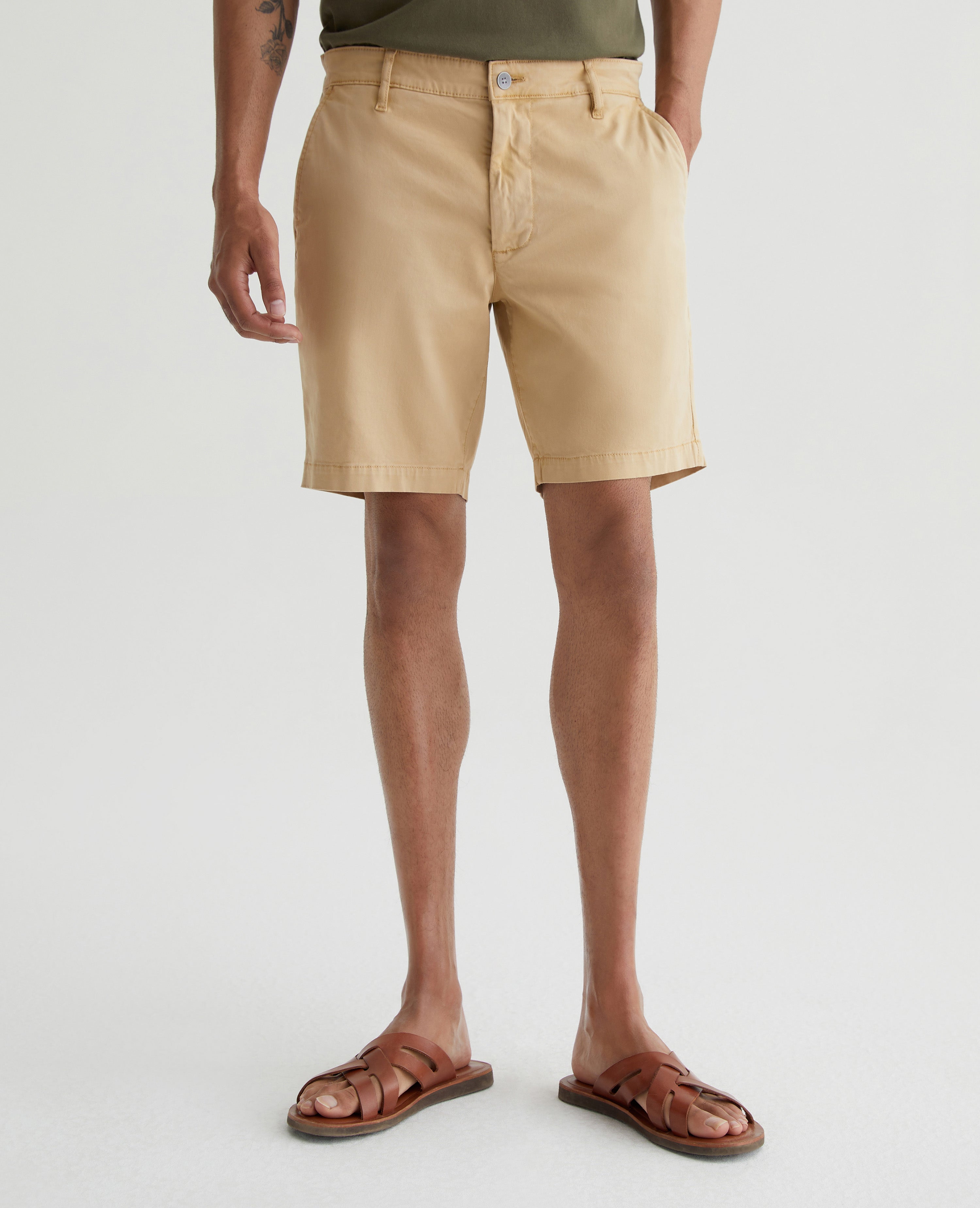 AG Lightweight Sateen Mens hot Wanderer Slim Short Tan Sz 38R NWT.