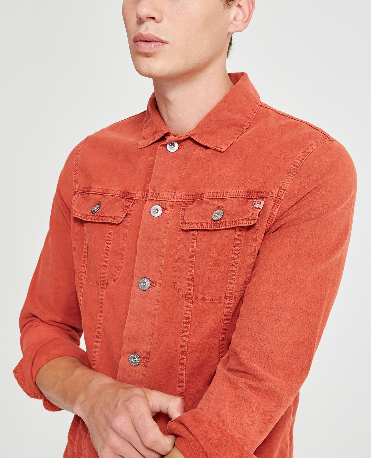 Men Red Denim Jacket