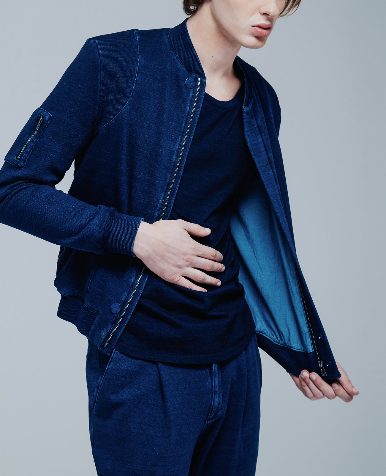 Astroi Bomber Indigo Knit Seven Indigo Capsule Men Tops Photo 1