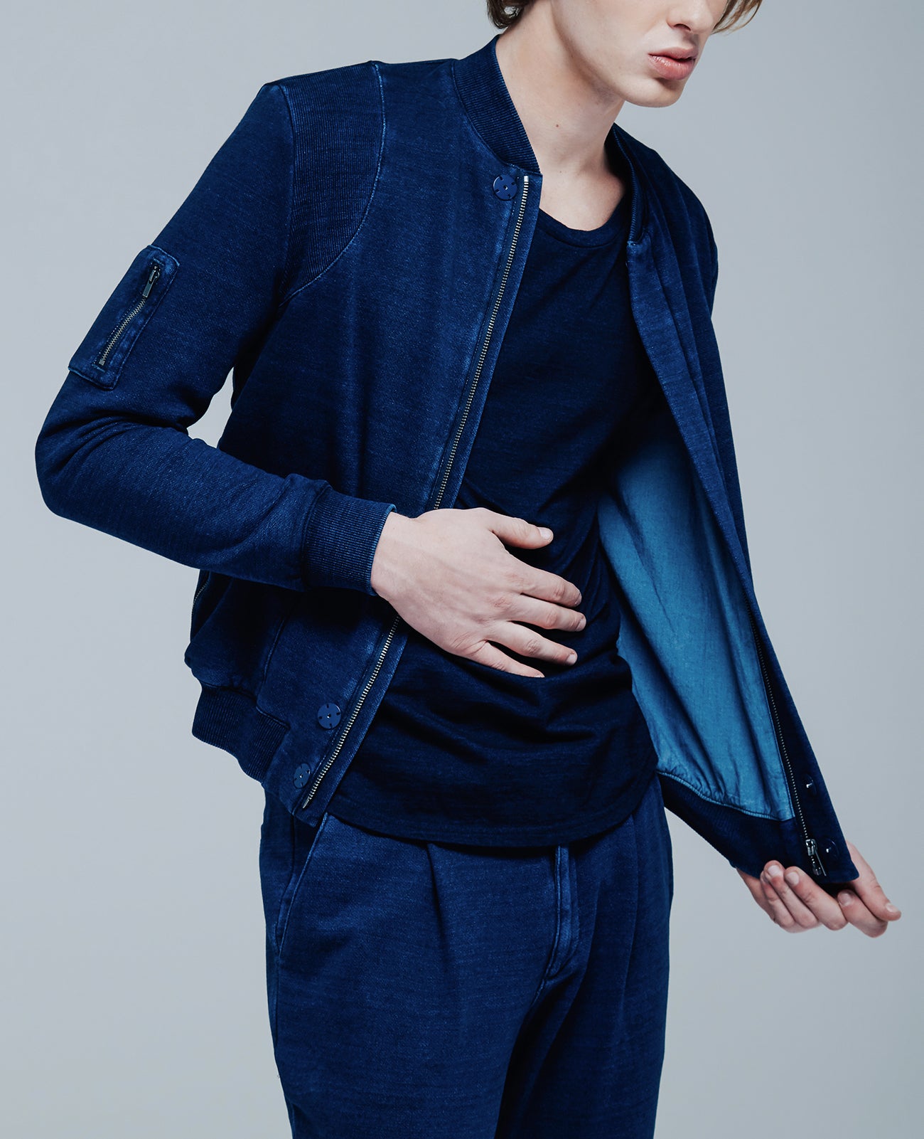 Astroi Bomber Indigo Knit Seven Indigo Capsule Men Tops Photo 6