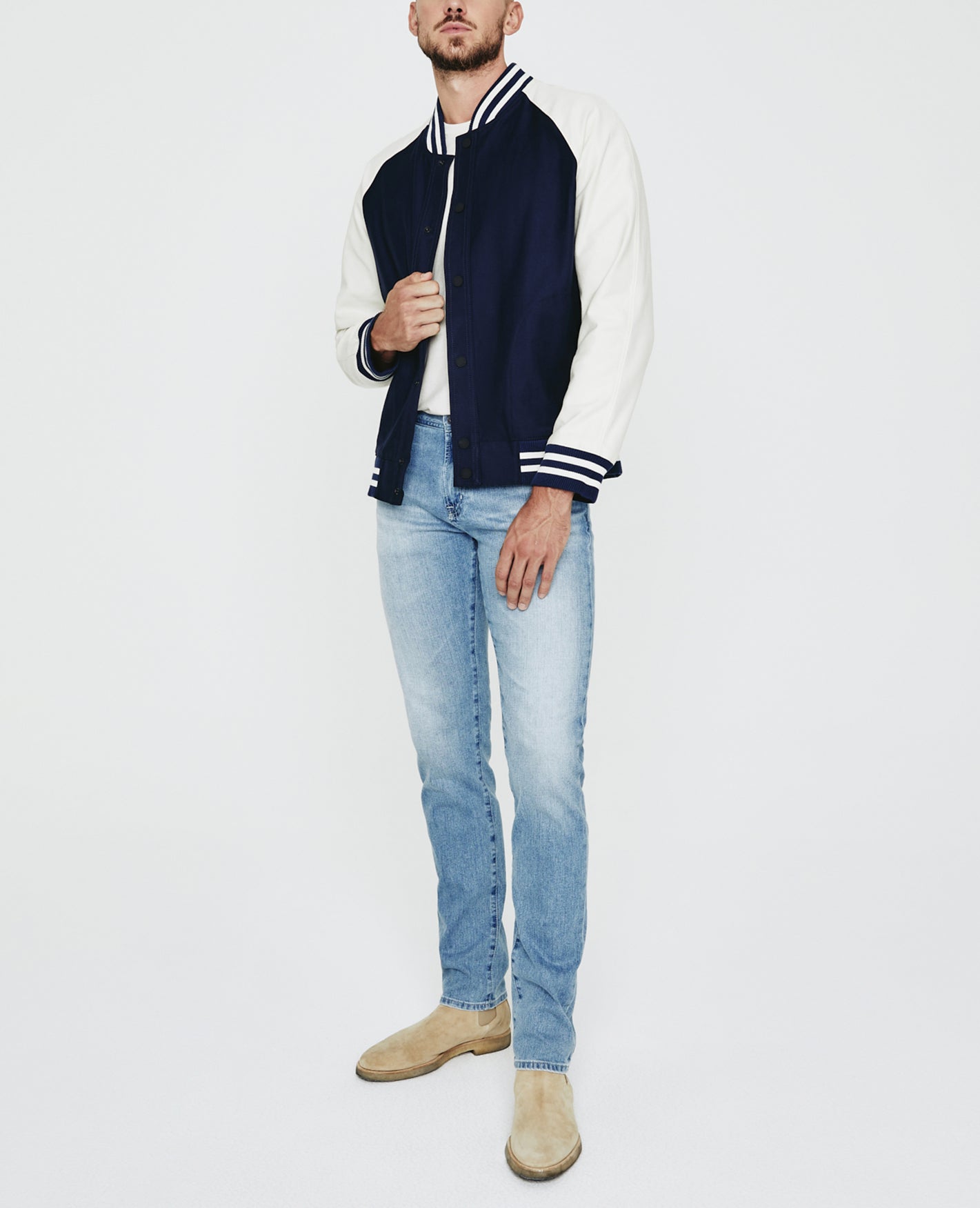 Mens Neo Raglan Bomber Navy/Ivory Dust