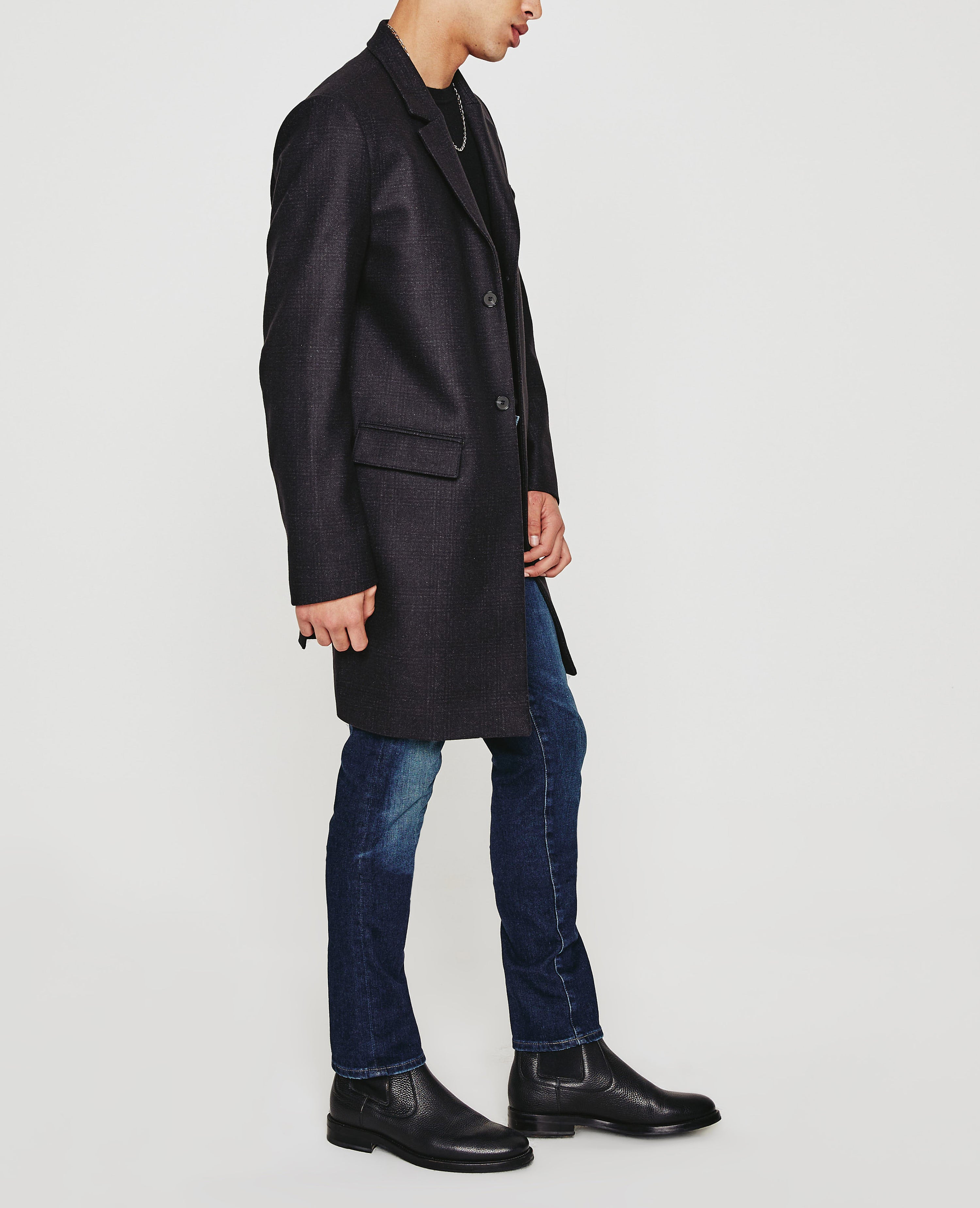 Black crombie coat clearance mens