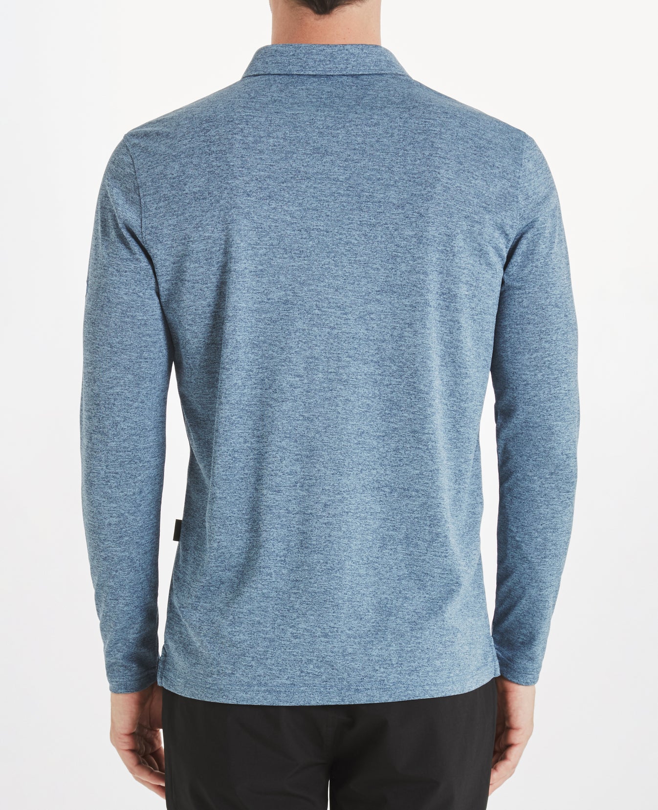 The Hamden L/S Polo Naval Blue Melange Mens Top Photo 2