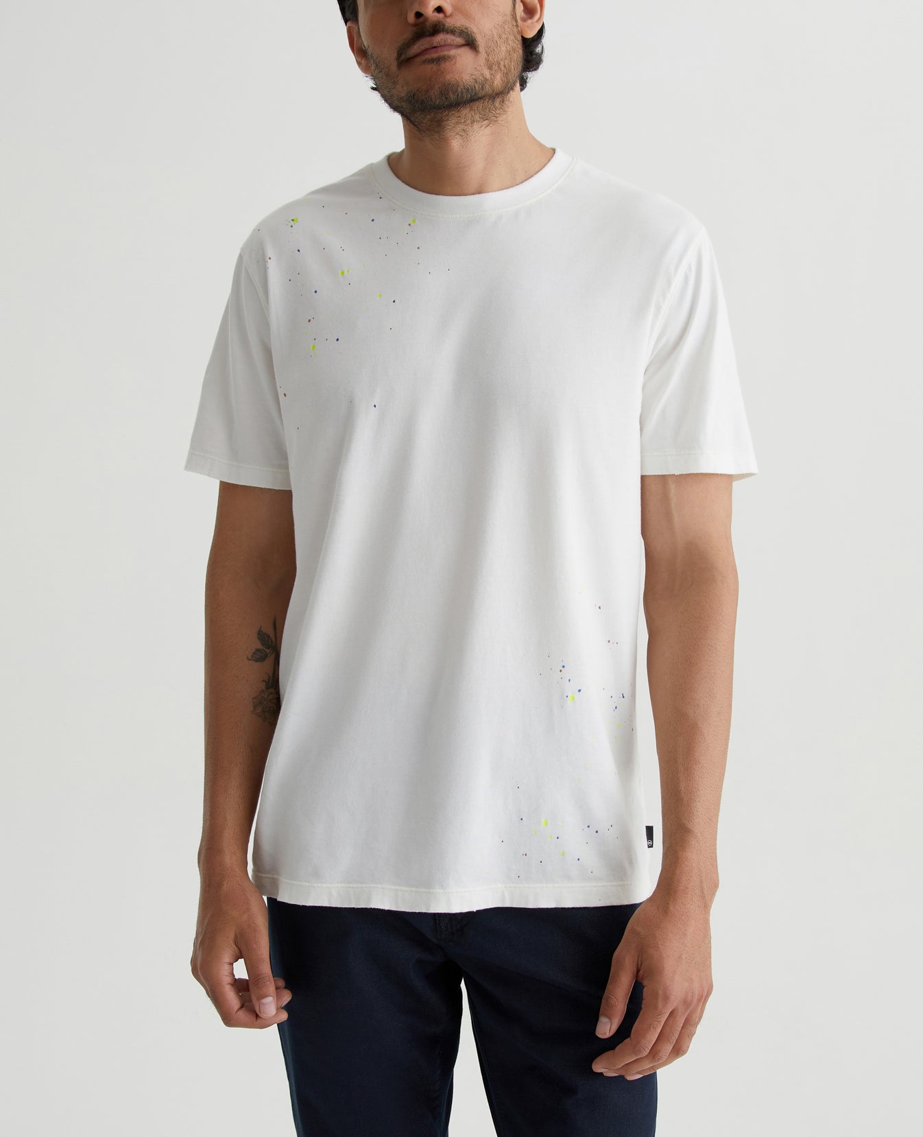 Bryce Crew Stone Dot White Multi Mens Top Photo 1