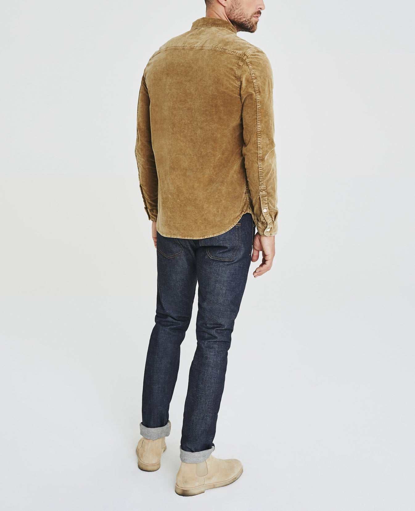 Benning Utility Shirt Atomized Porter Tan Velvet Corduroy Men Tops Photo 4