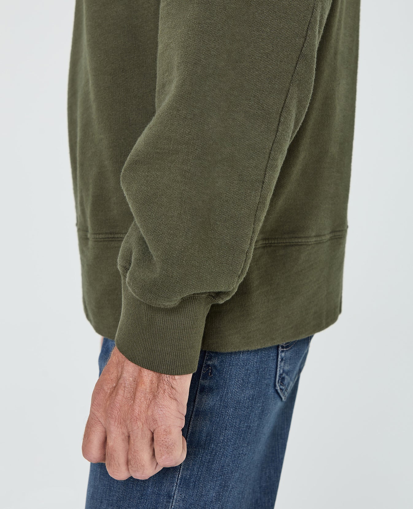 Jace Pocket Crew Dark Algae Long Sleeve Crew Men Tops Photo 6