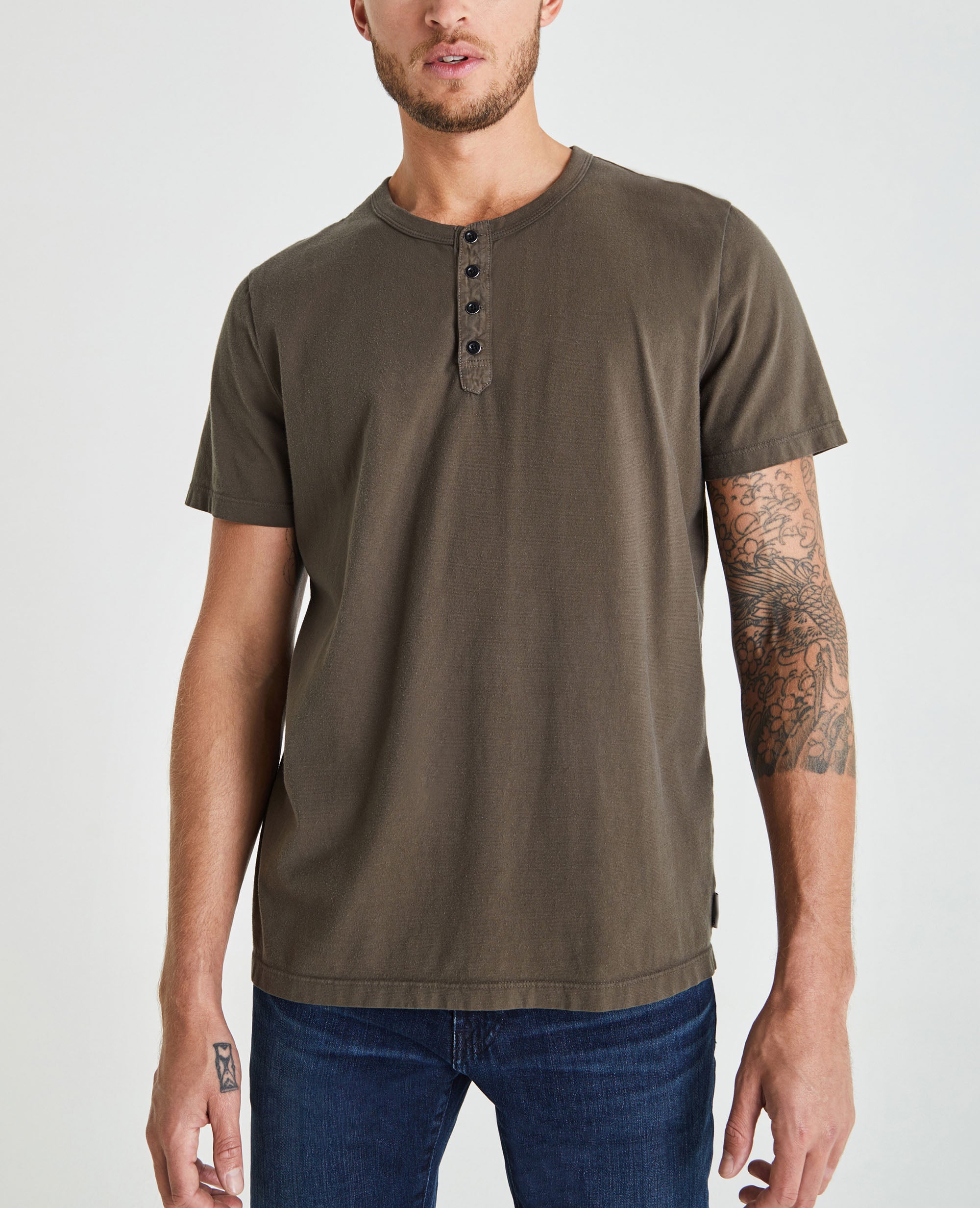 Mens Clyde Short Sleeve Henley Portobello Road