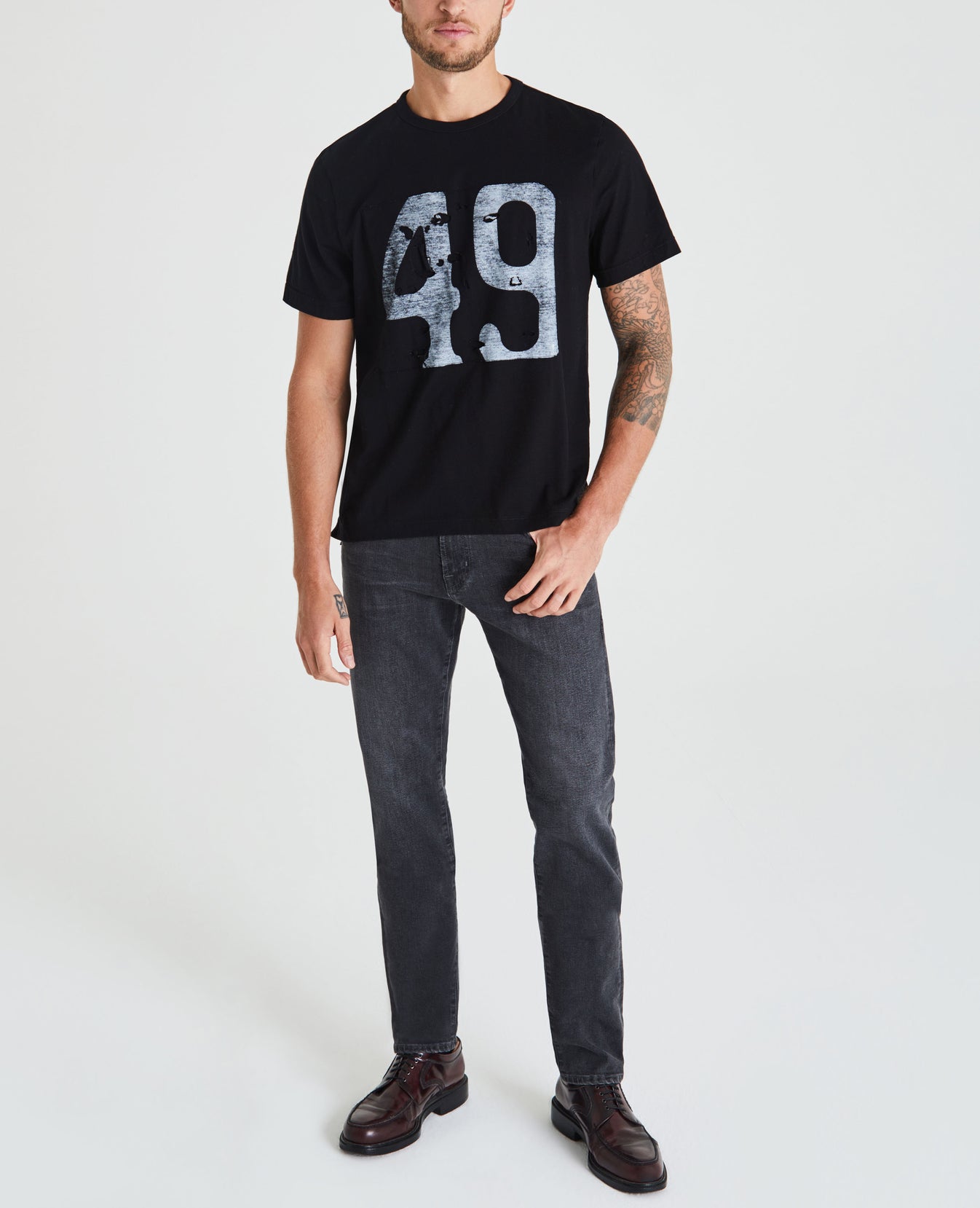 Beckham Crew 49-True Black Classic Fit Crew Men Tops Photo 6