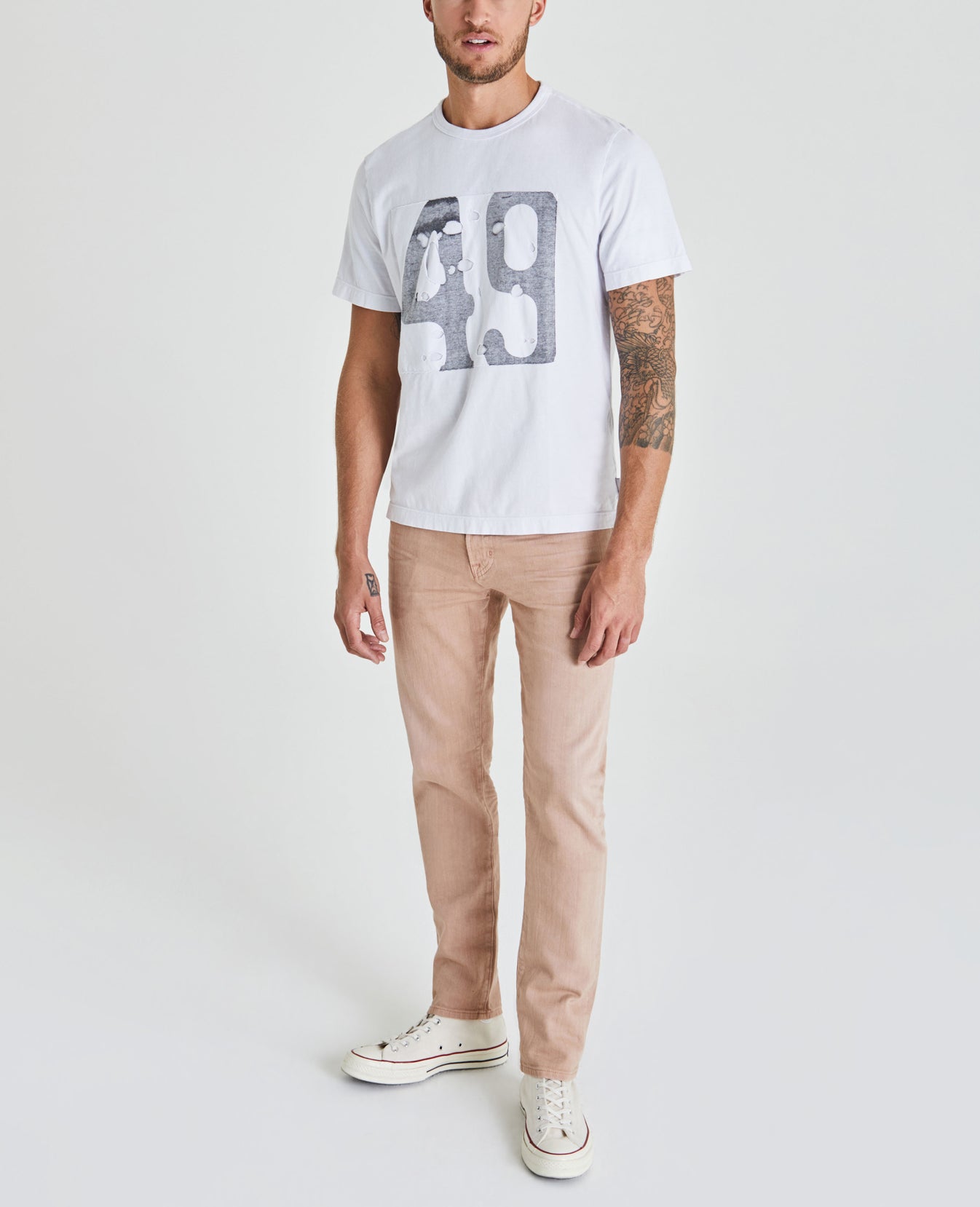 Beckham Crew 49-True White Classic Fit Crew Men Tops Photo 6