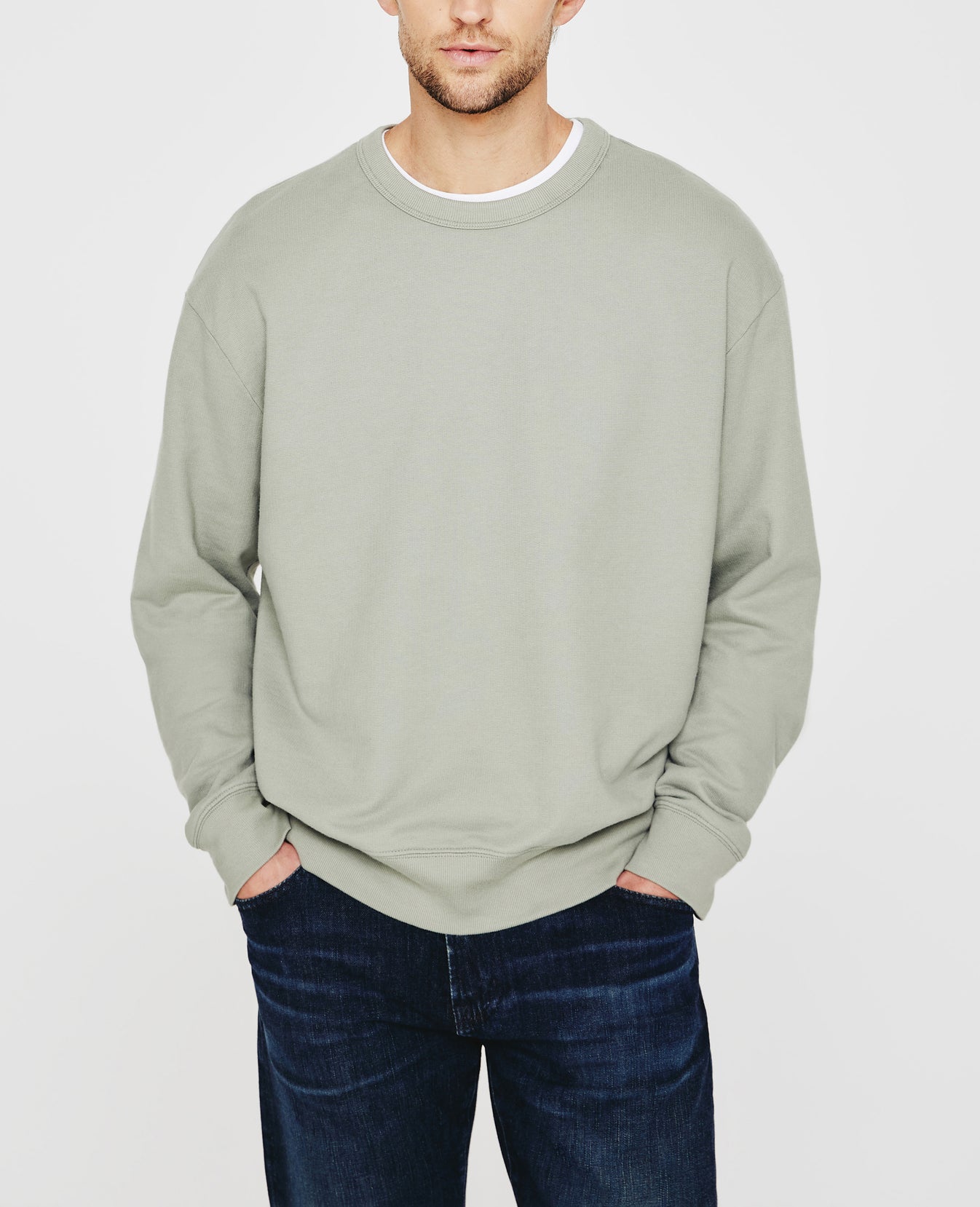 Arc Crew Natural Agave Relaxed Crew Neck Men Tops Photo 2