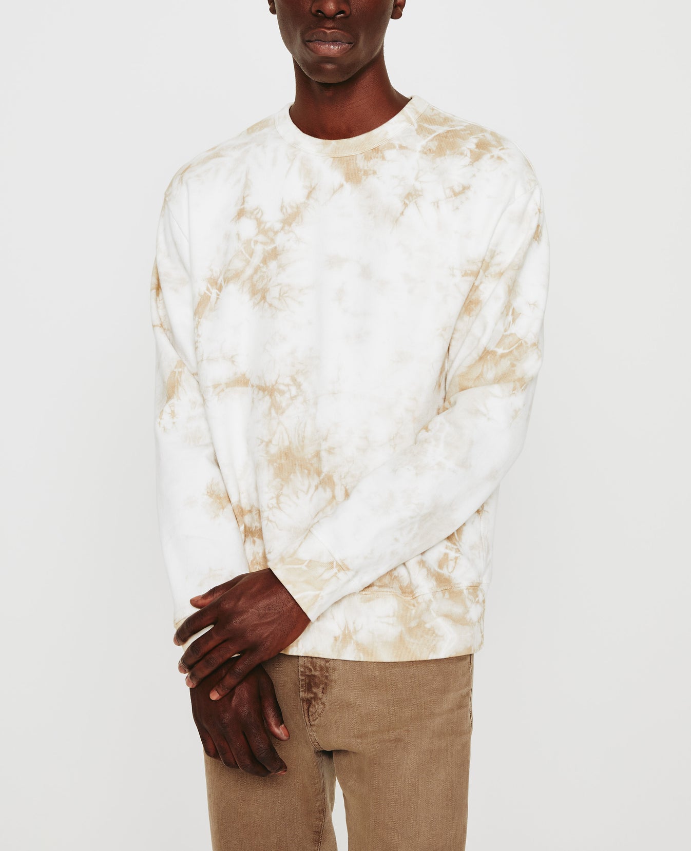 Arc Crew Tie Dye Studio Taupe Mens Top Photo 2