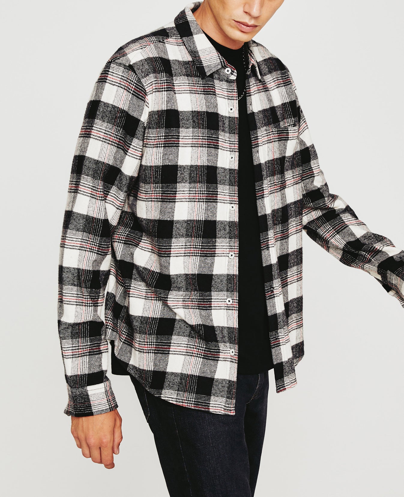 Aiden Shirt Field Plaid Black Multi Mens Top Photo 4