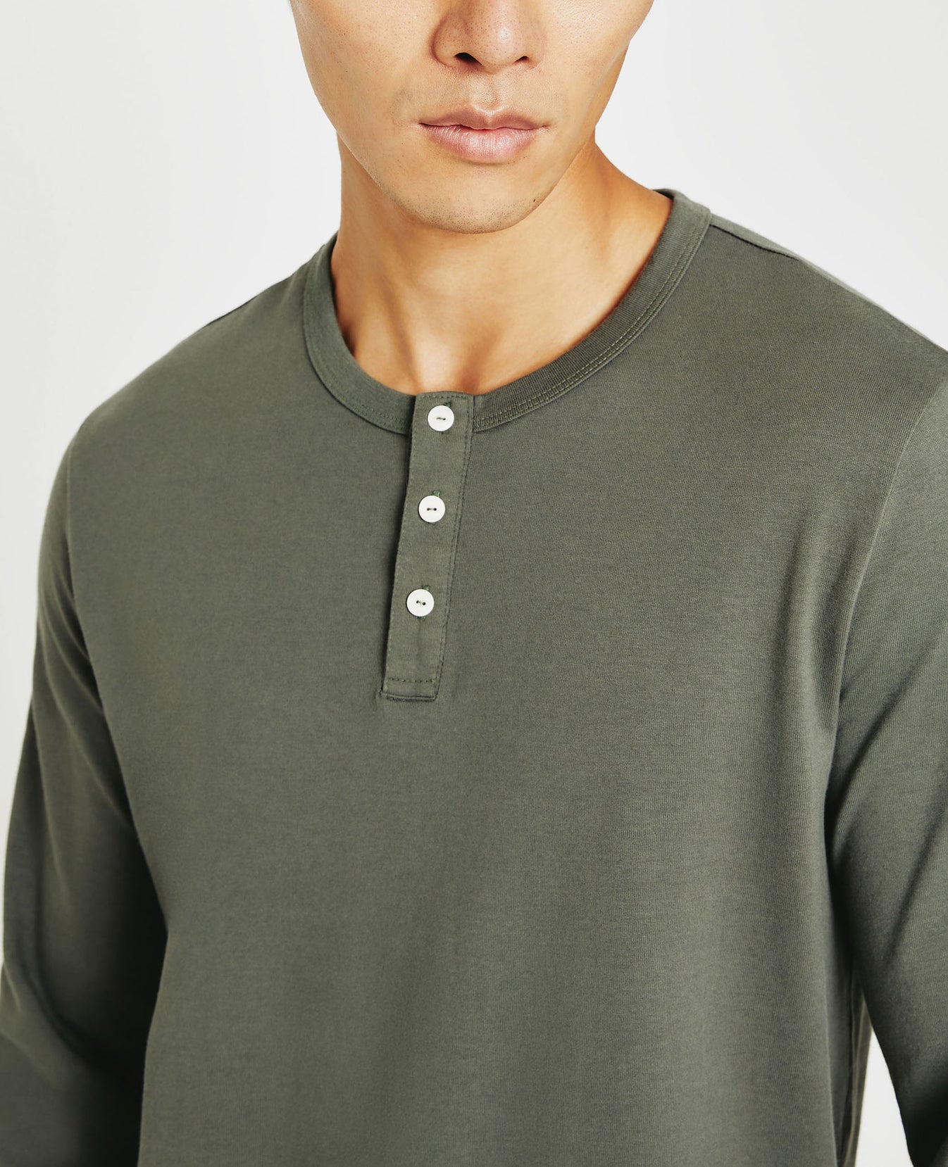 Bryce Long Sleeve Henley Hunter Sage Classic Henley Men Top Photo 2