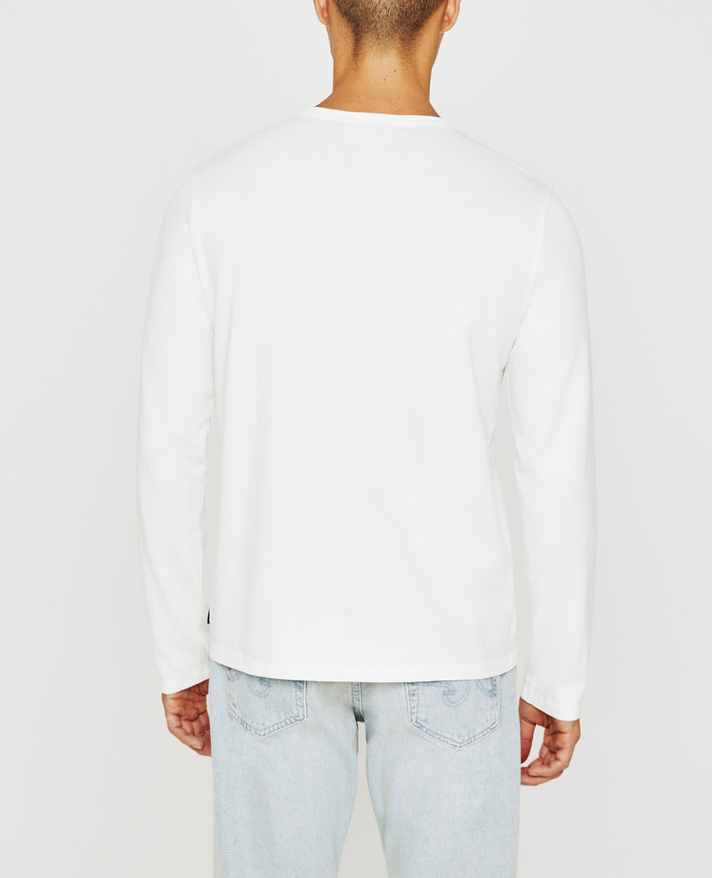 Mens Bryce Long Sleeve Henley Ivory Dust at AG Jeans Outlet Official Store