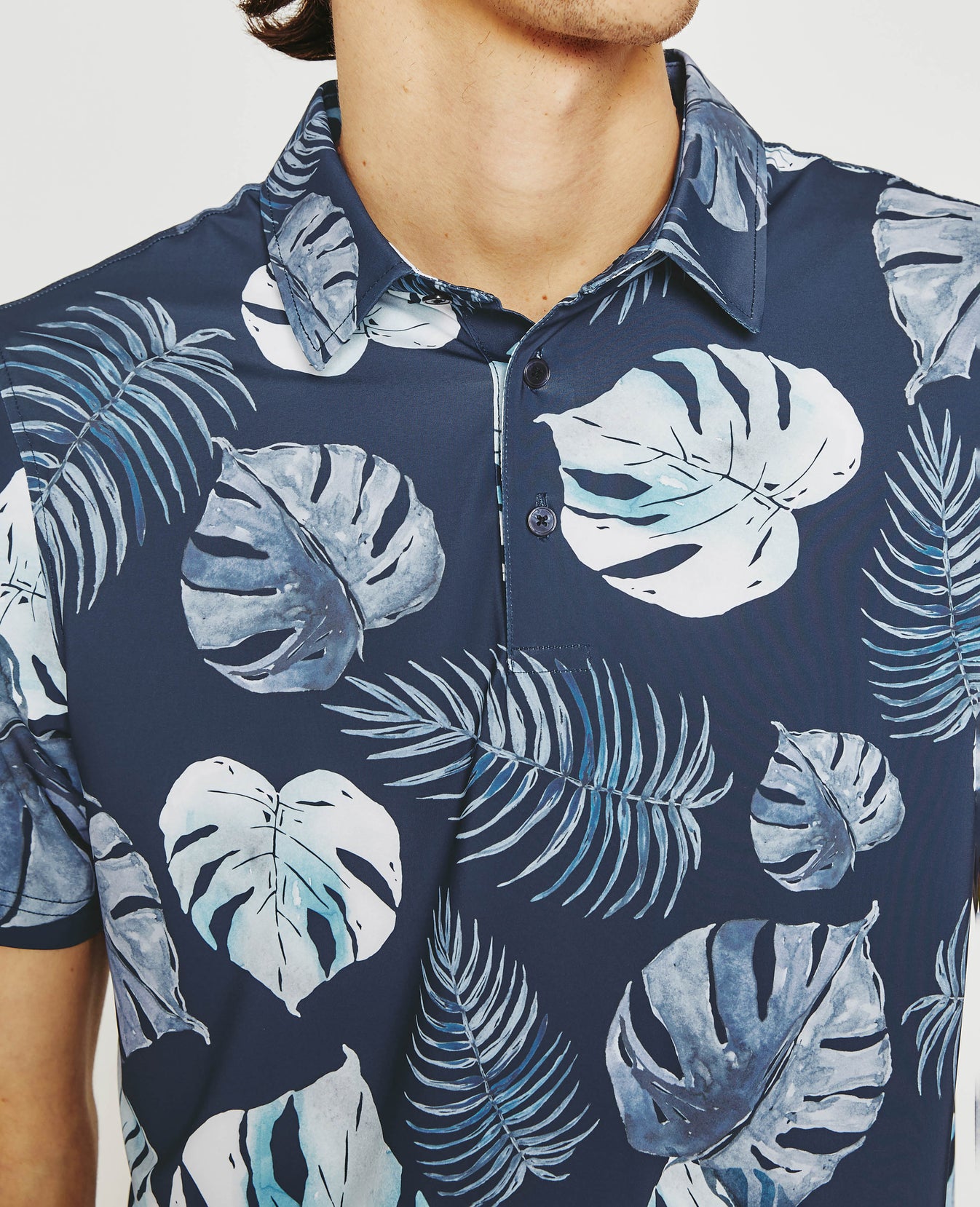 Bryce Polo Tropical Fronds Deep Navy Multi mens Top Photo 2