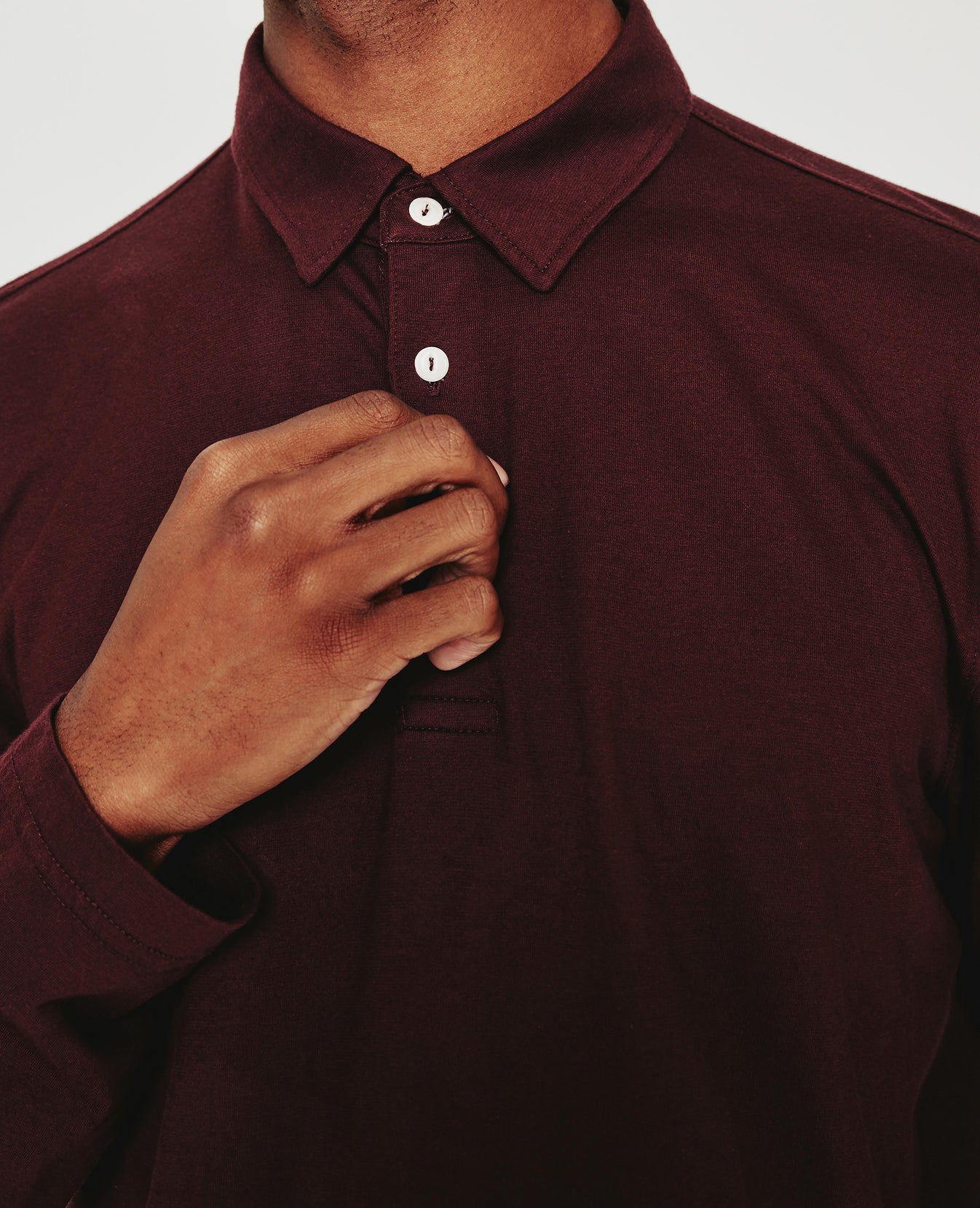Bryce Long Sleeve Polo Boysenberry Classic Fit Polo Men Tops Photo 2
