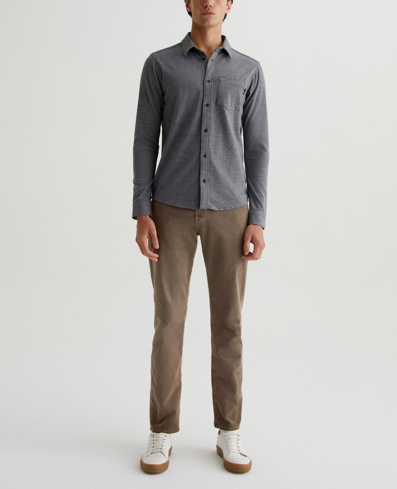 Mason Shirt Heather Charcoal/Heather Grey Mens Top Photo 2