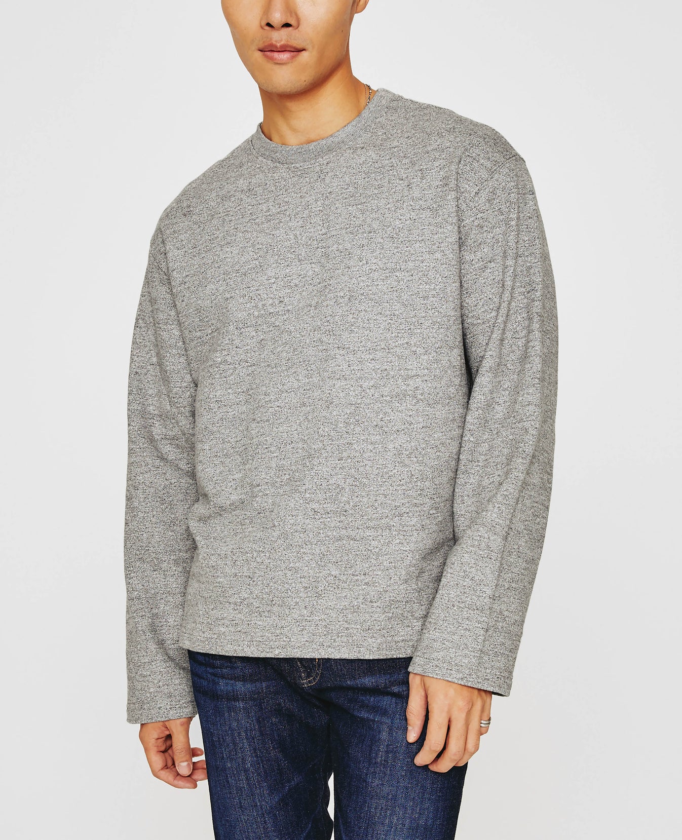 Liam Crew Heather Grey mens Top Photo 2