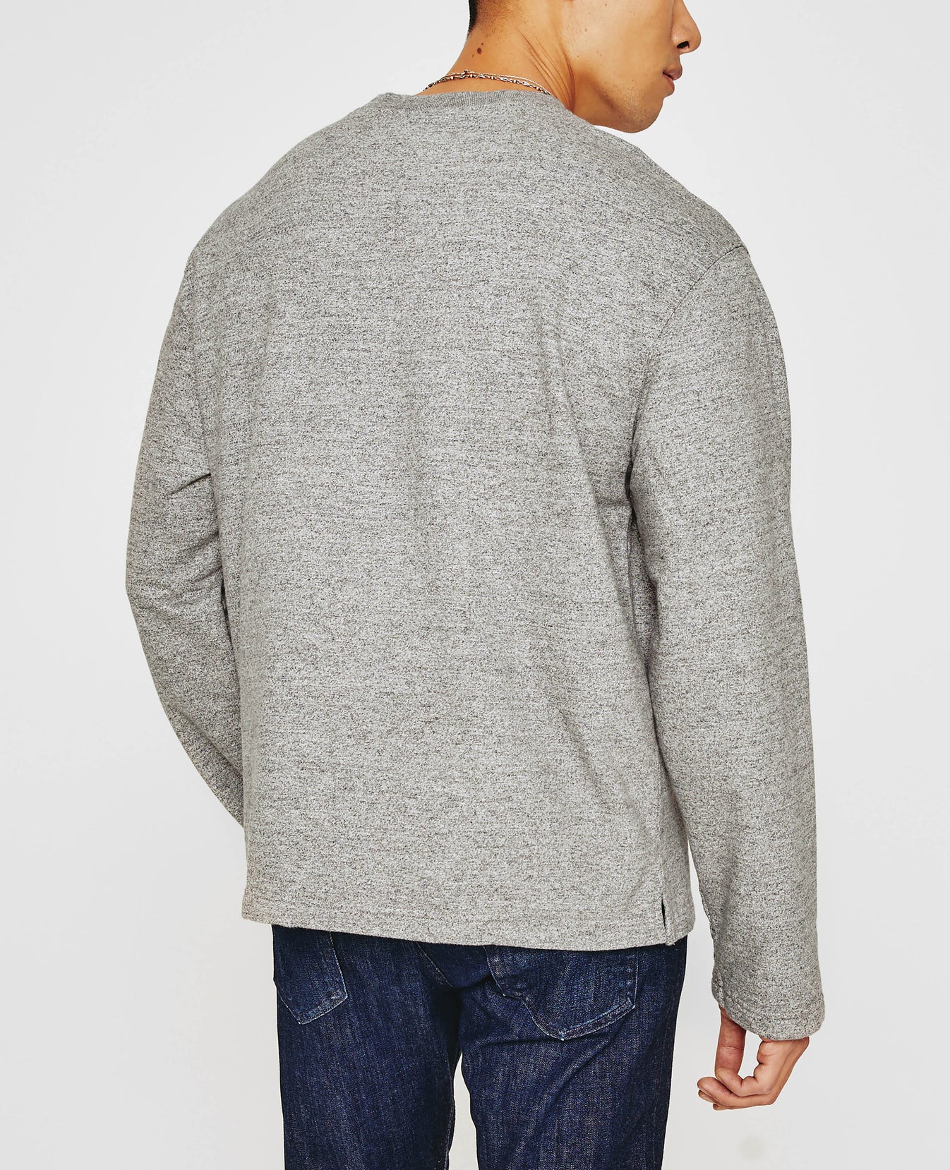 Liam Crew Heather Grey mens Top Photo 7