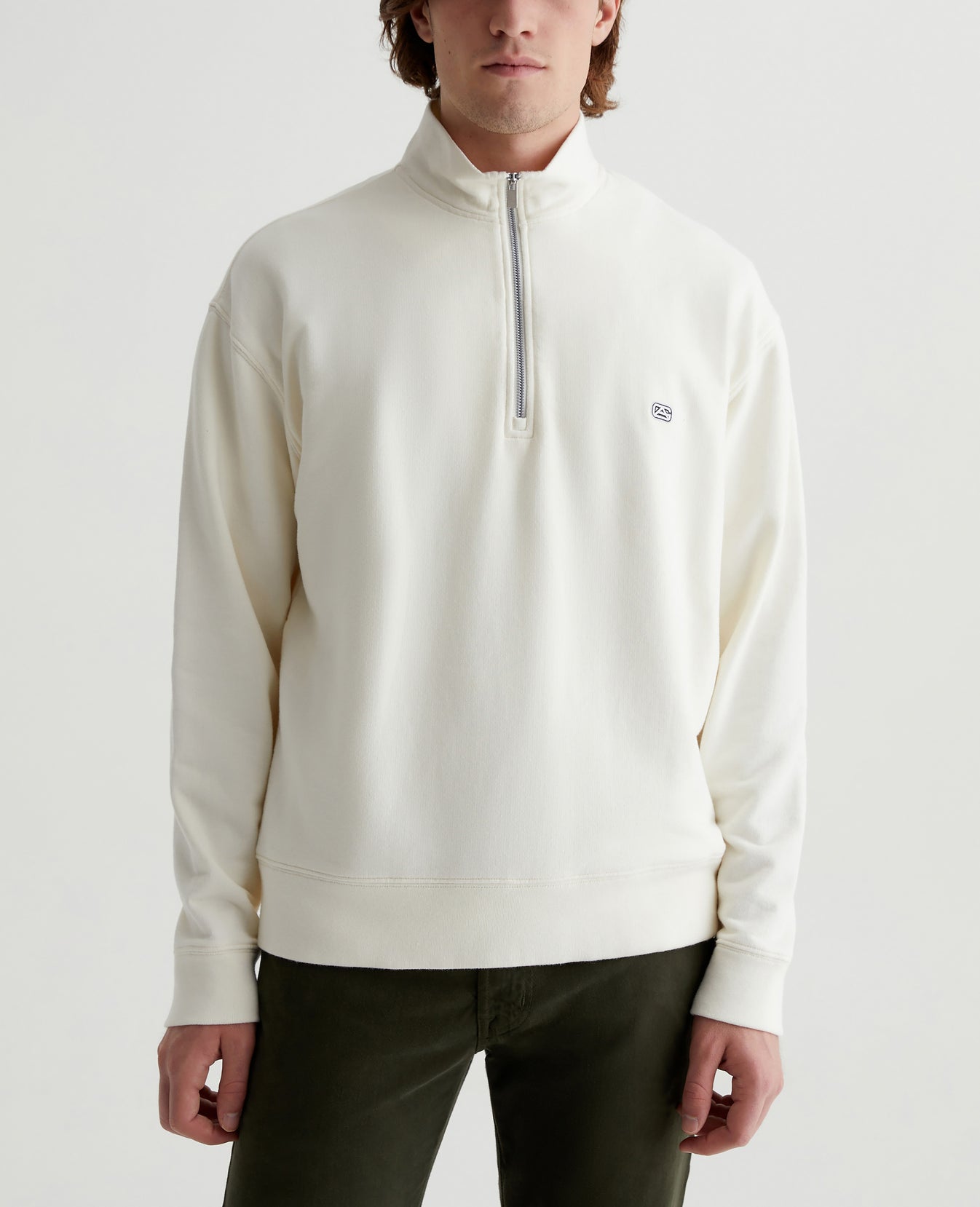 Arc Half Zip Sweatshirt Ivory Dust Mens Top Photo 1