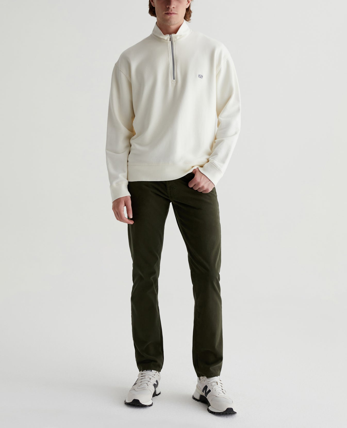 Arc Half Zip Sweatshirt Ivory Dust Mens Top Photo 2