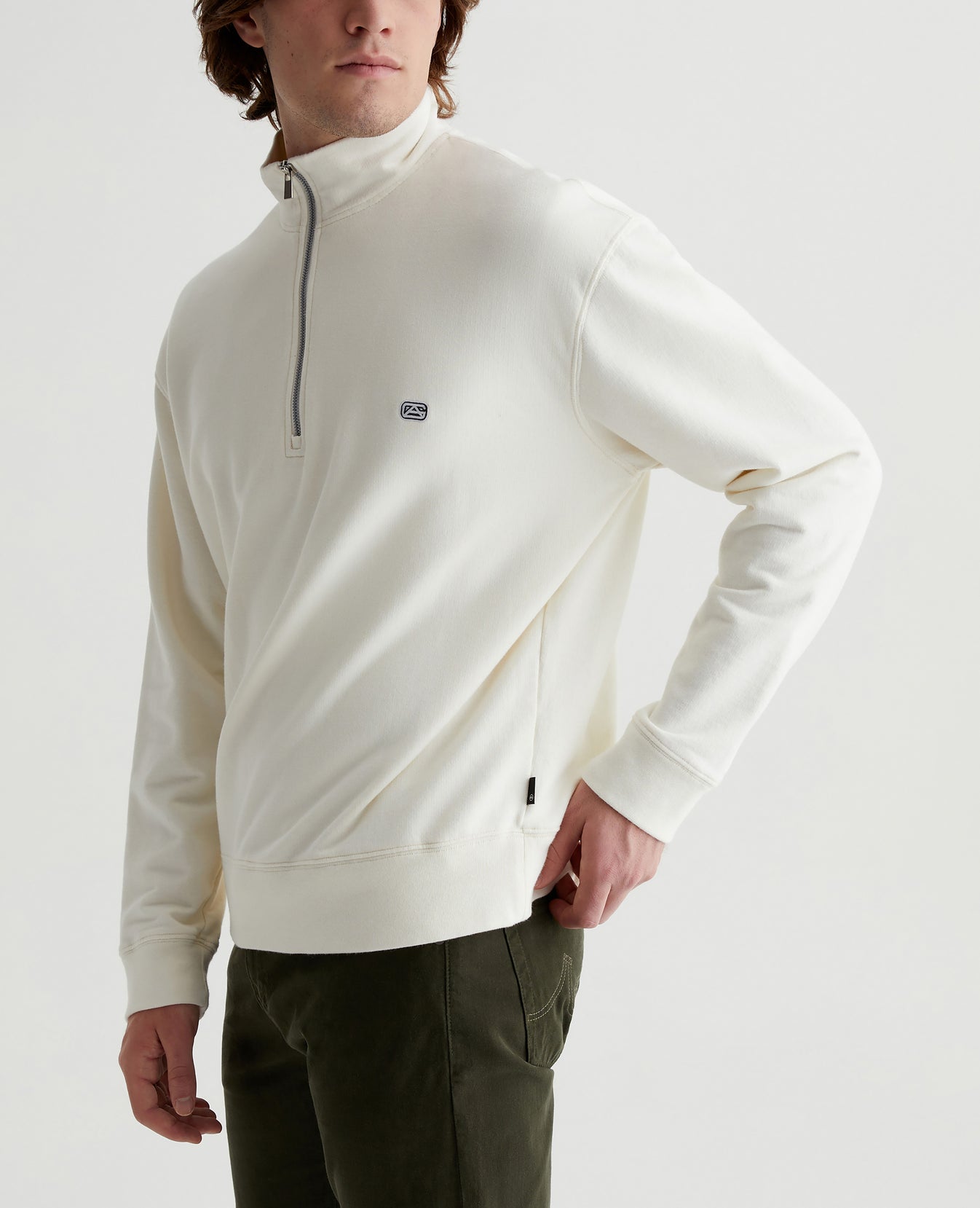 Arc Half Zip Sweatshirt Ivory Dust Mens Top Photo 5