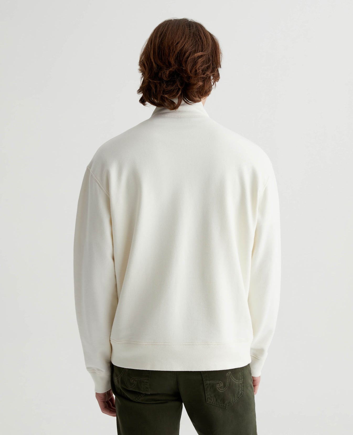 Arc Half Zip Sweatshirt Ivory Dust Mens Top Photo 6