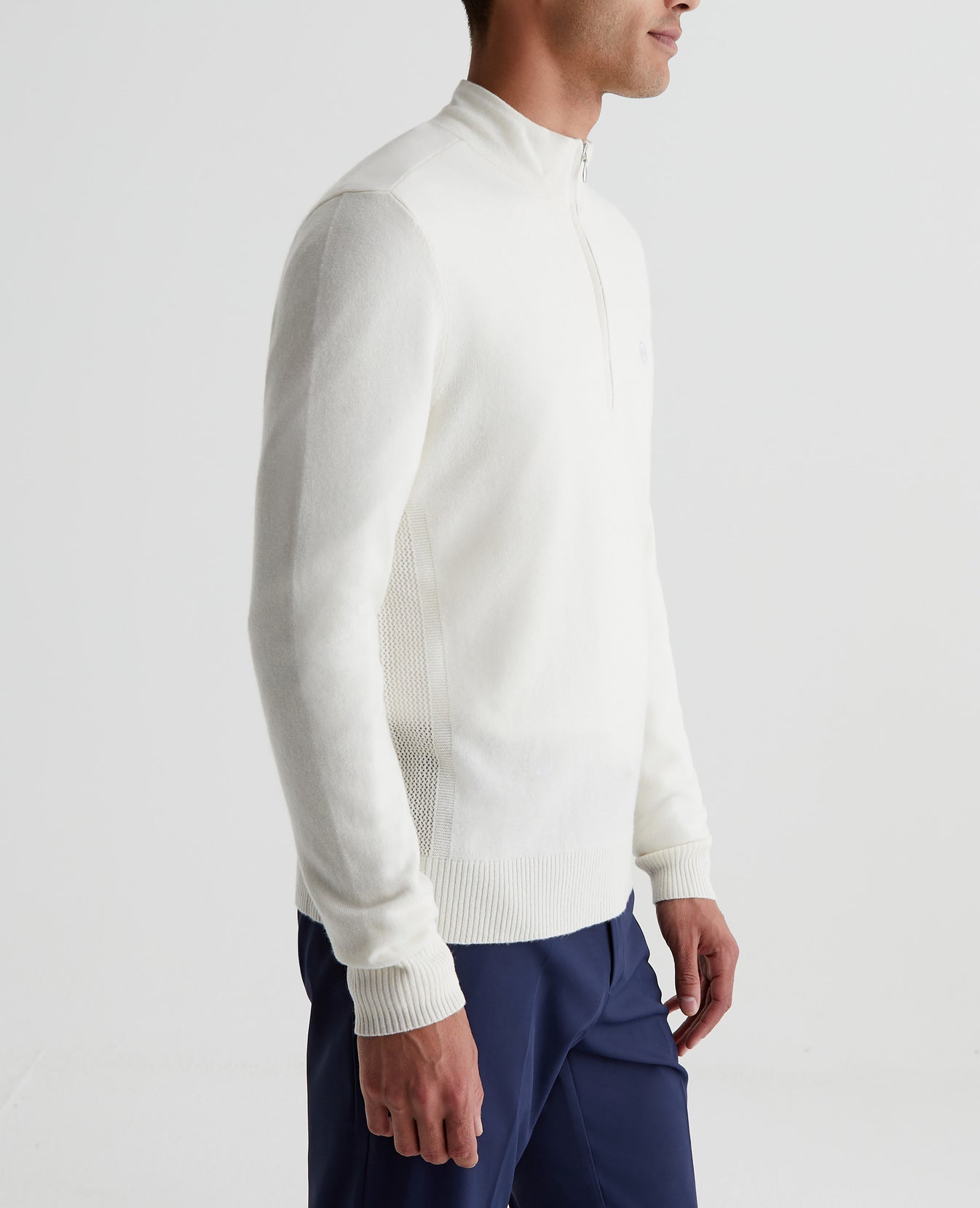 Baker 3/4 Zip Pullover Natural White Mens Top Photo 2