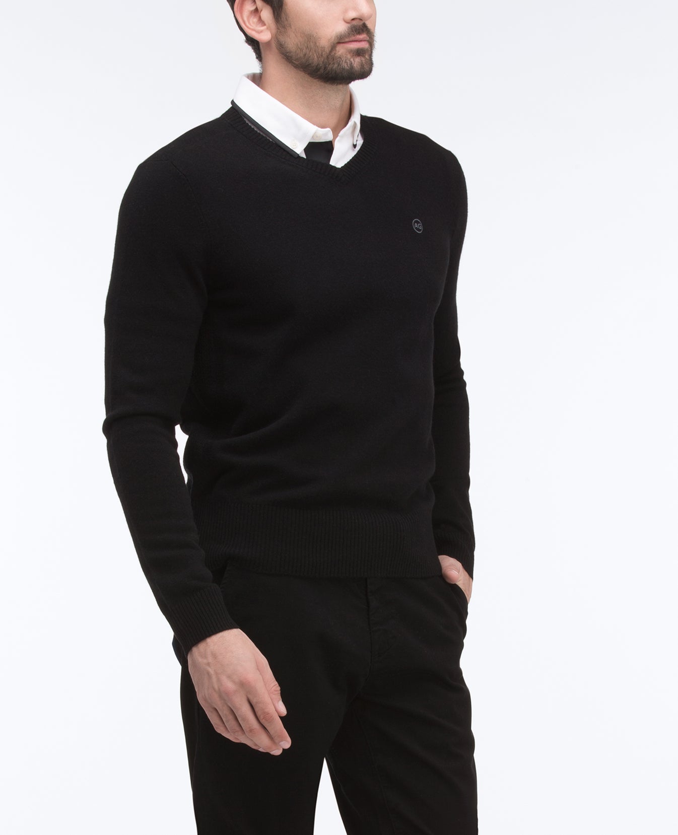 Arbor V Neck Caviar Mens Top Photo 2