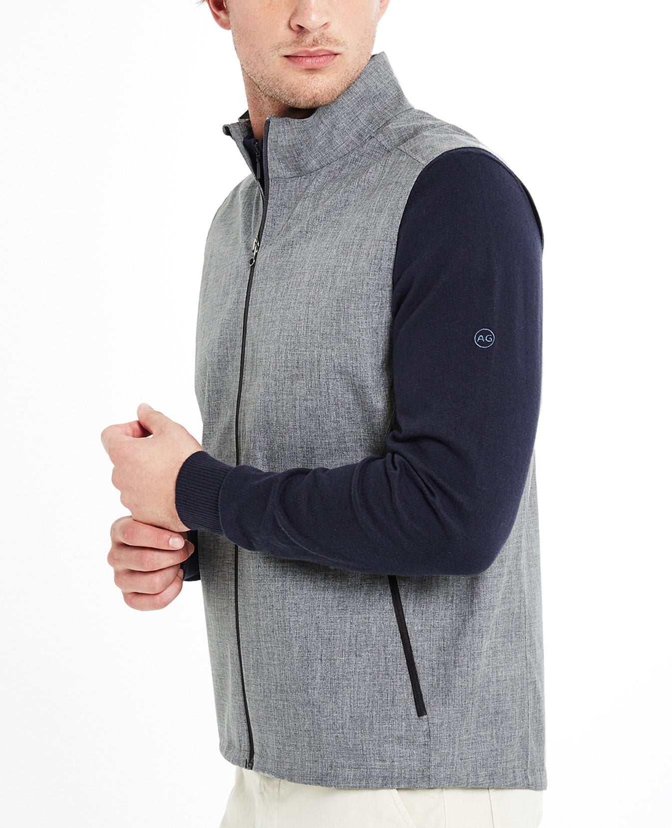 Newton Vest Heathered Grey Mens Top Photo 2