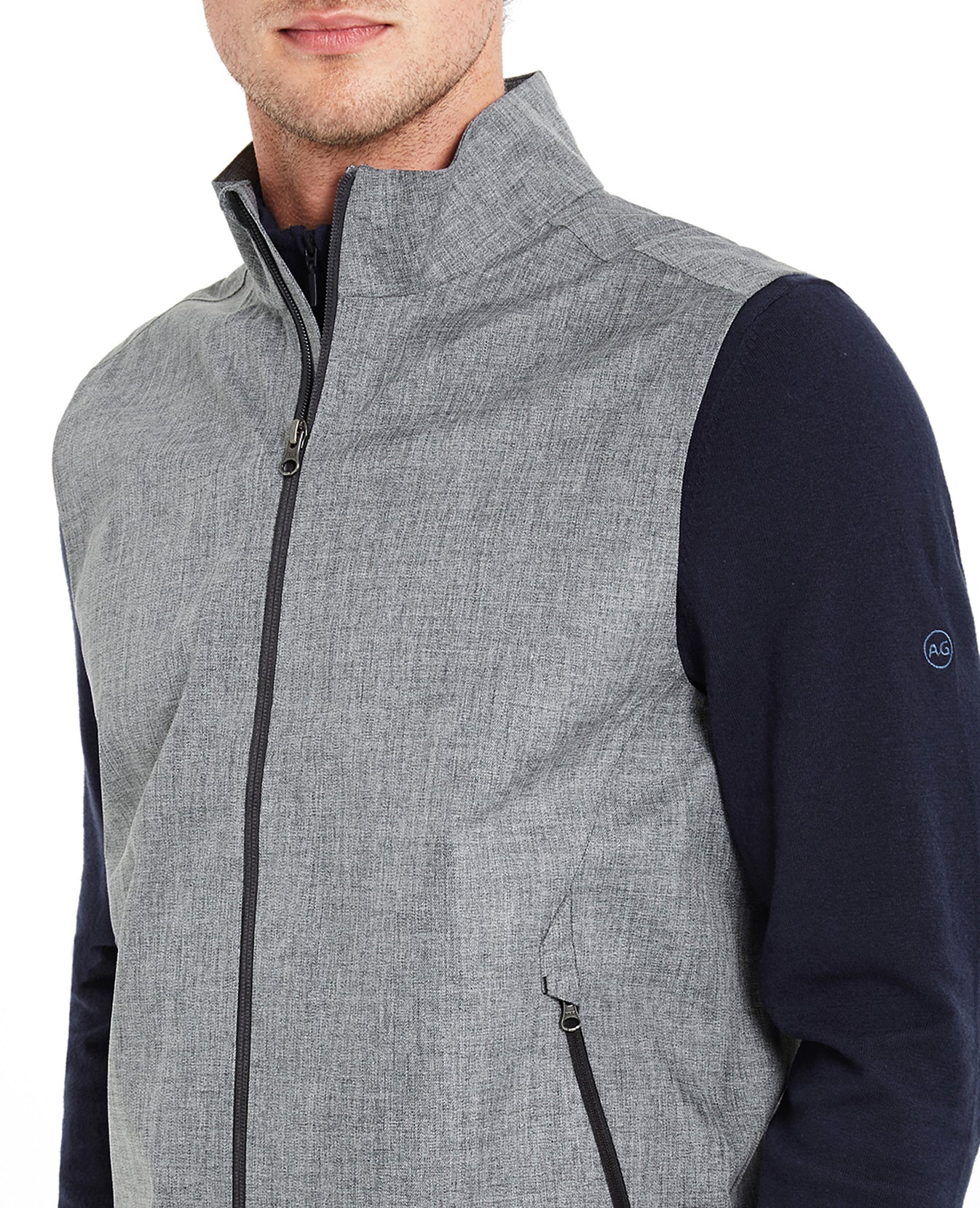 Newton Vest Heathered Grey Mens Top Photo 4