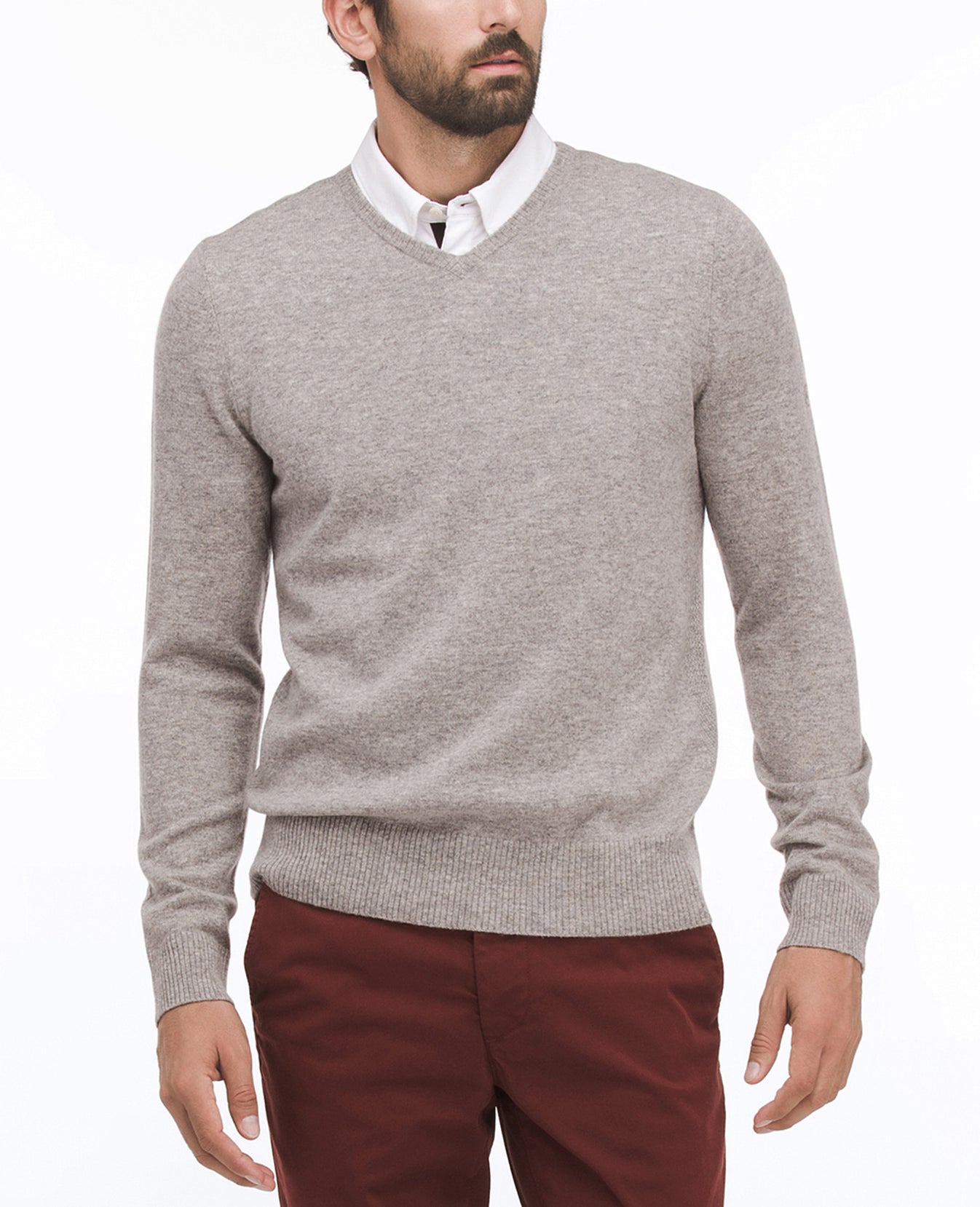 Ridgewood V Neck Fog Grey Mens Top Photo 1