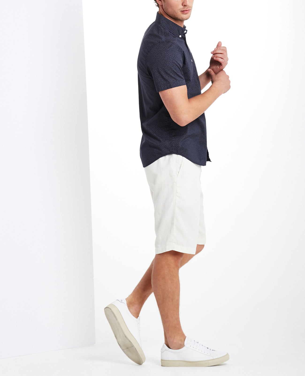 Nash Short Sleeve Shirt Oap - Night Sea/White Short Sleeve Buttondown Men Tops Photo 2