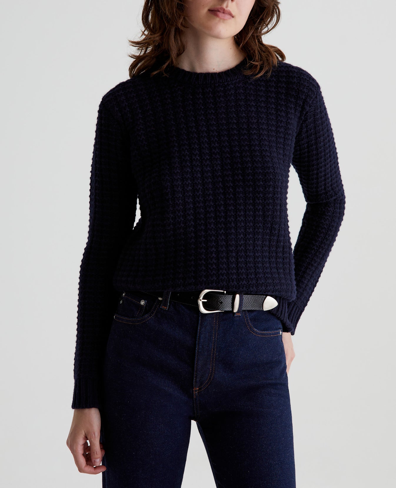 Kennedy Crew Neck Navy Blue Womens Top Photo 1