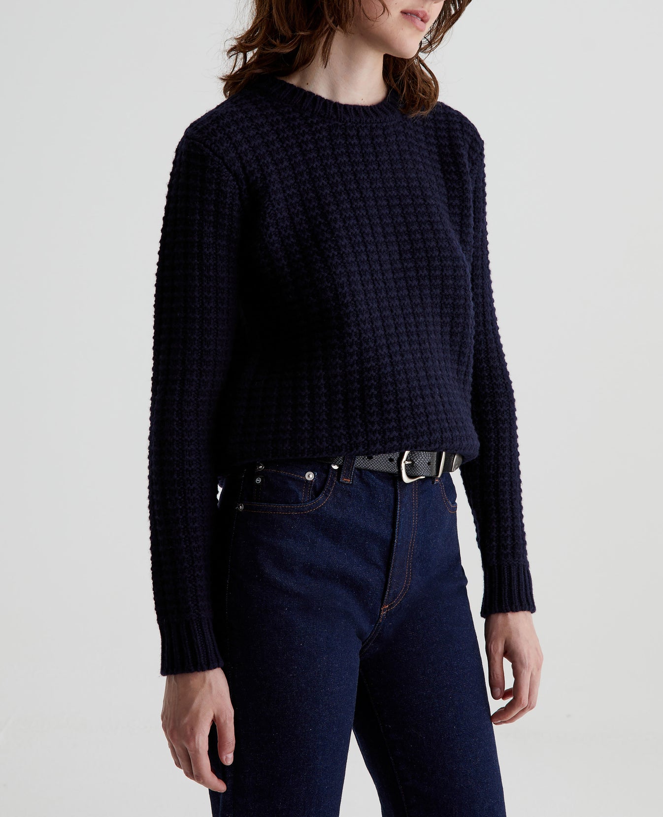 Kennedy Crew Neck Navy Blue Womens Top Photo 2