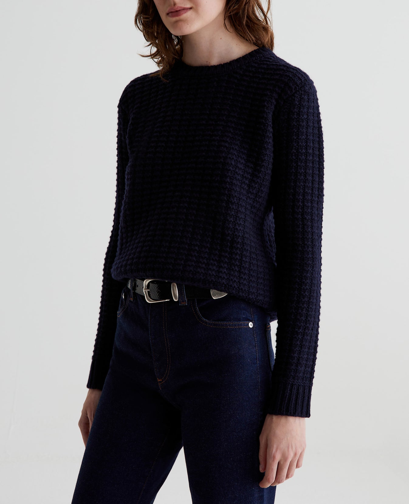 Kennedy Crew Neck Navy Blue Womens Top Photo 3