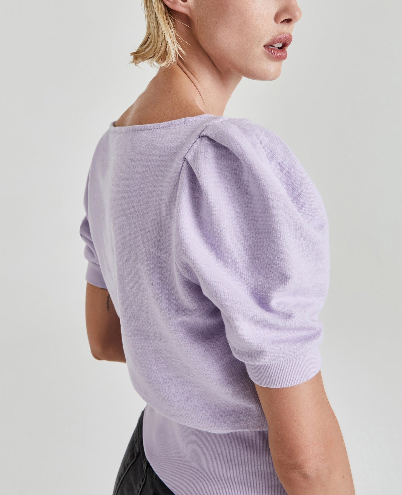 Walker S/S Pastel Lilac Puff Sleeve Tee Women Tops Photo 1