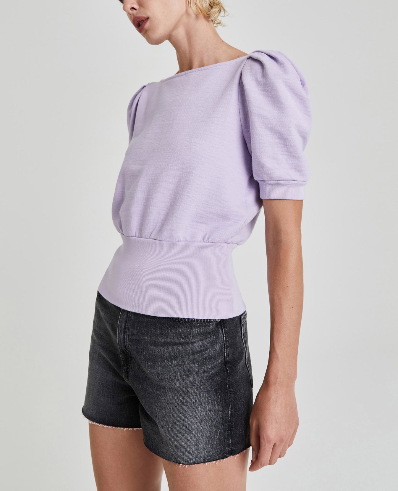 Walker S/S Pastel Lilac Puff Sleeve Tee Women Tops Photo 2