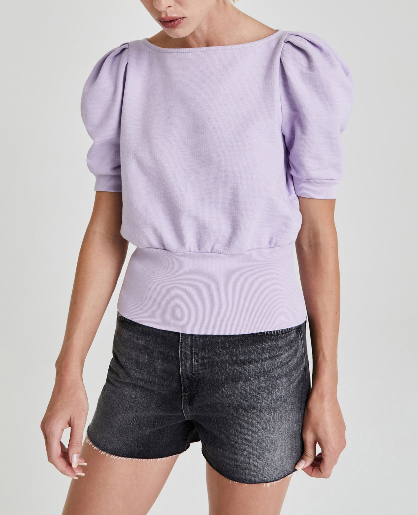 Walker S/S Pastel Lilac Puff Sleeve Tee Women Tops Photo 3