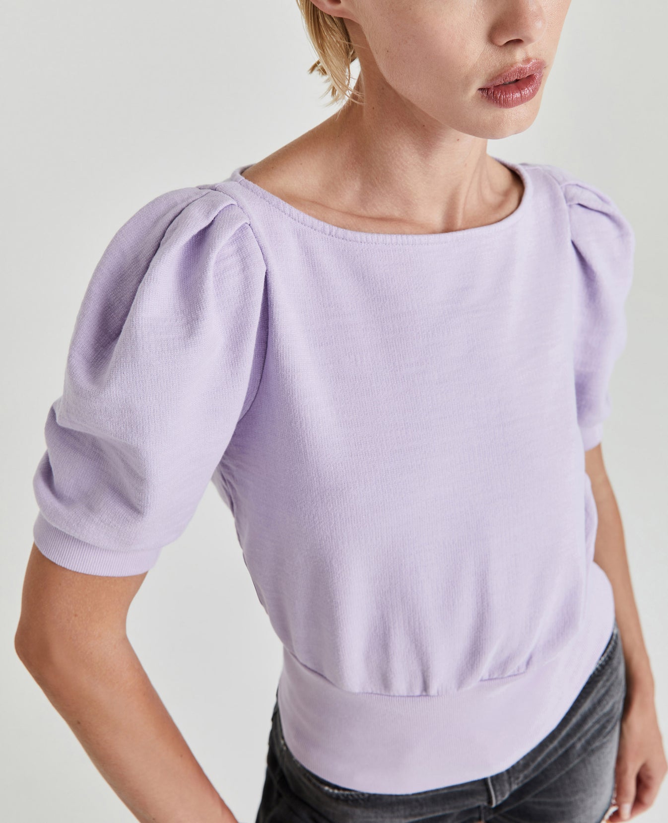 Walker S/S Pastel Lilac Puff Sleeve Tee Women Tops Photo 4