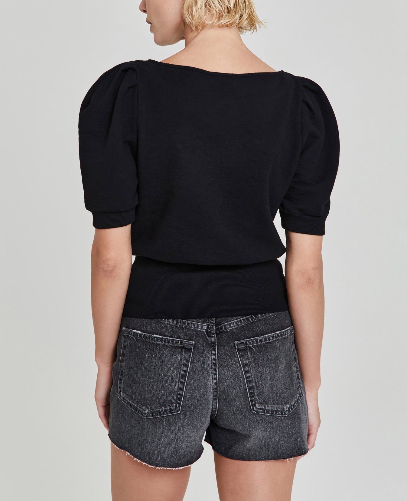 Walker S/S True Black Puff Sleeve Tee Women Tops Photo 4