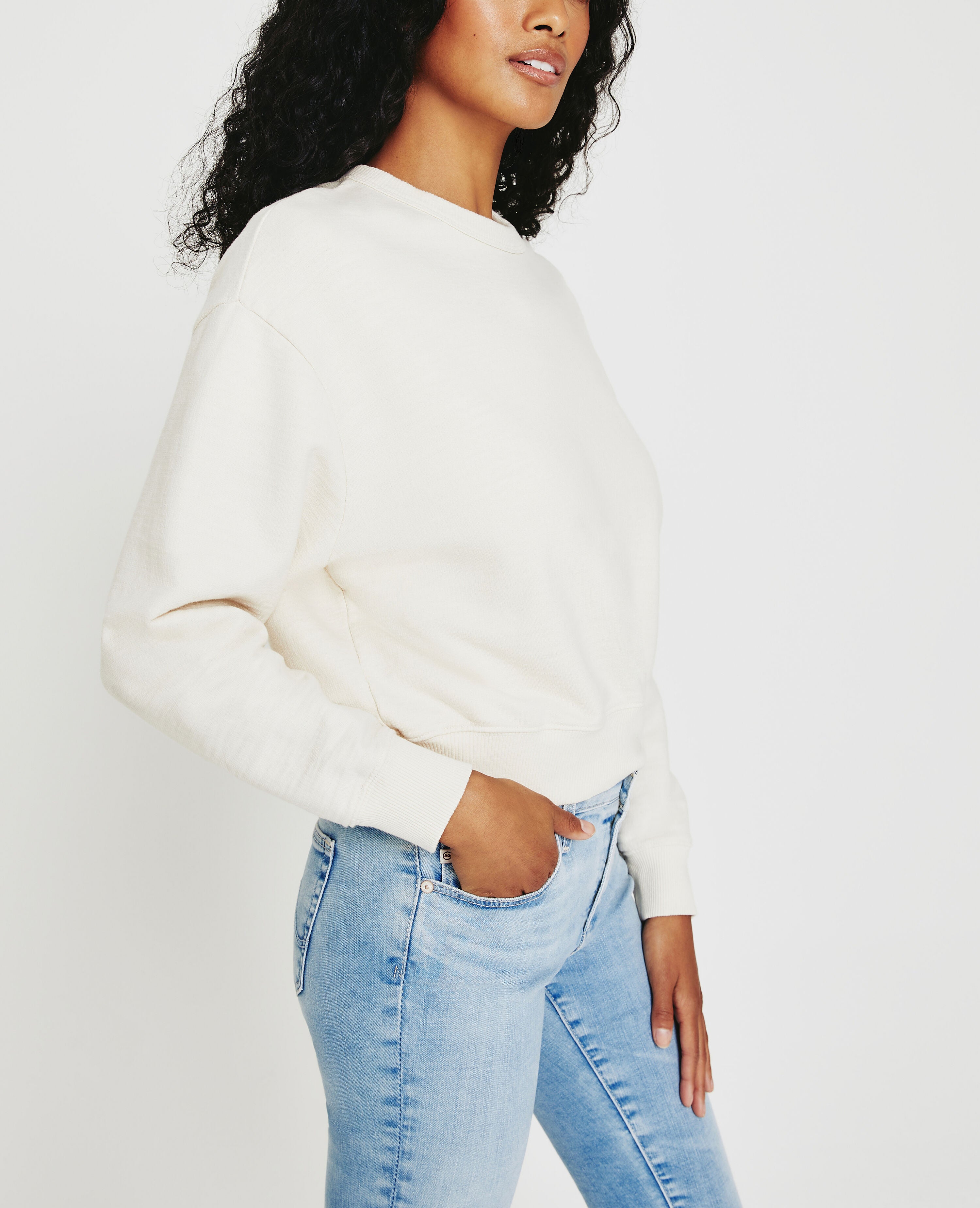 White crew outlet neck jumper womens