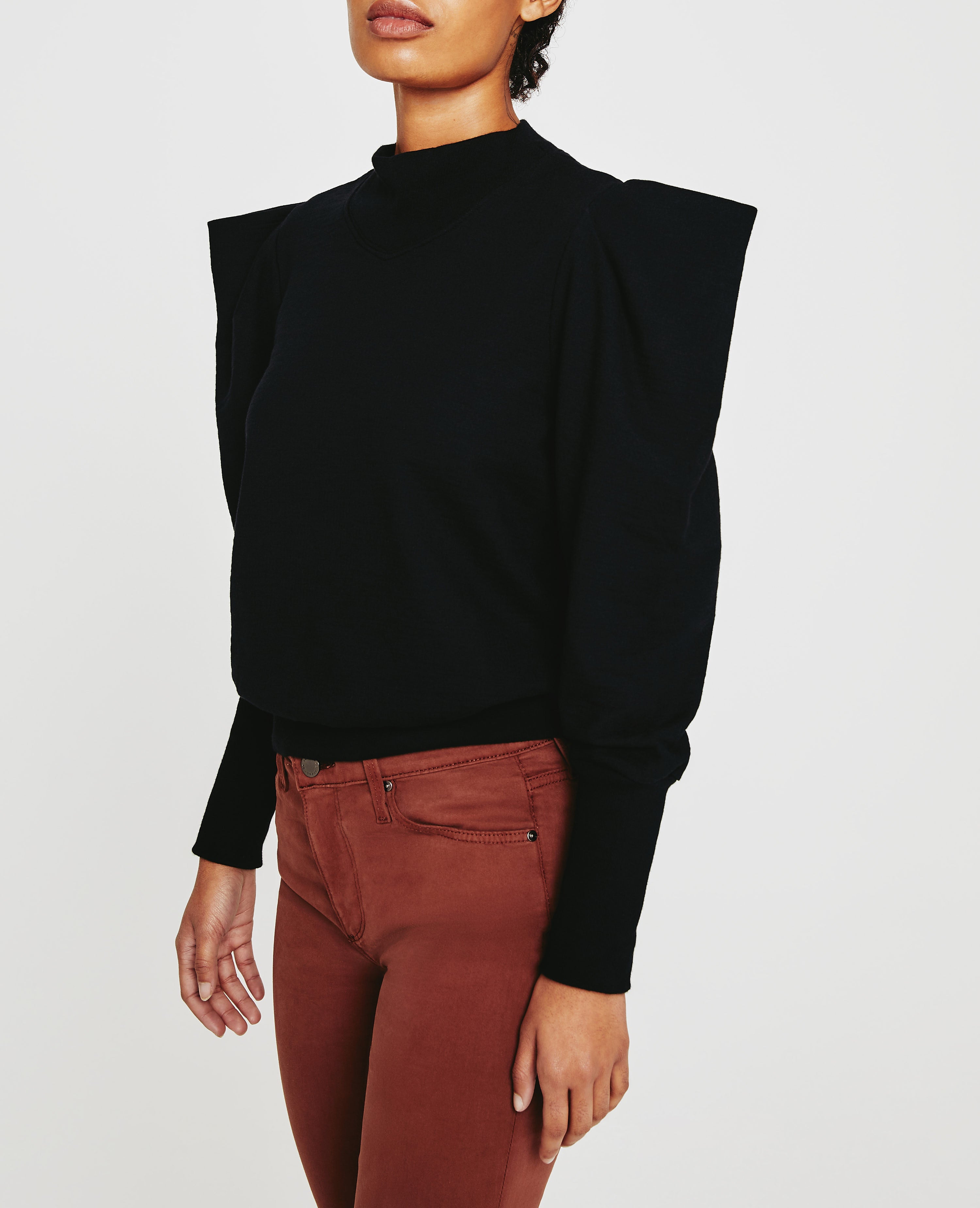 Greysn black puff deals sleeve sweatshirt