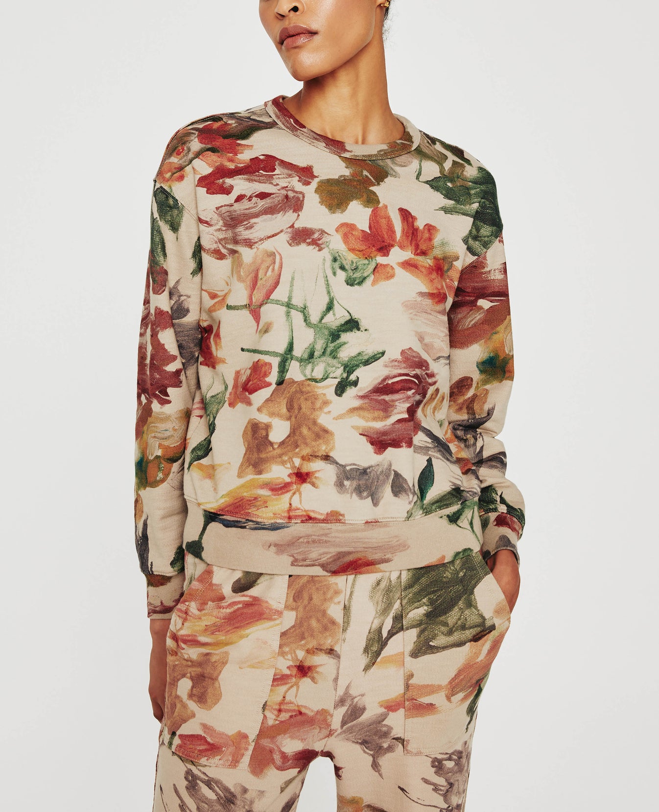 Nova Crew Garden Camo Neutral Multi Womens Top Photo 1