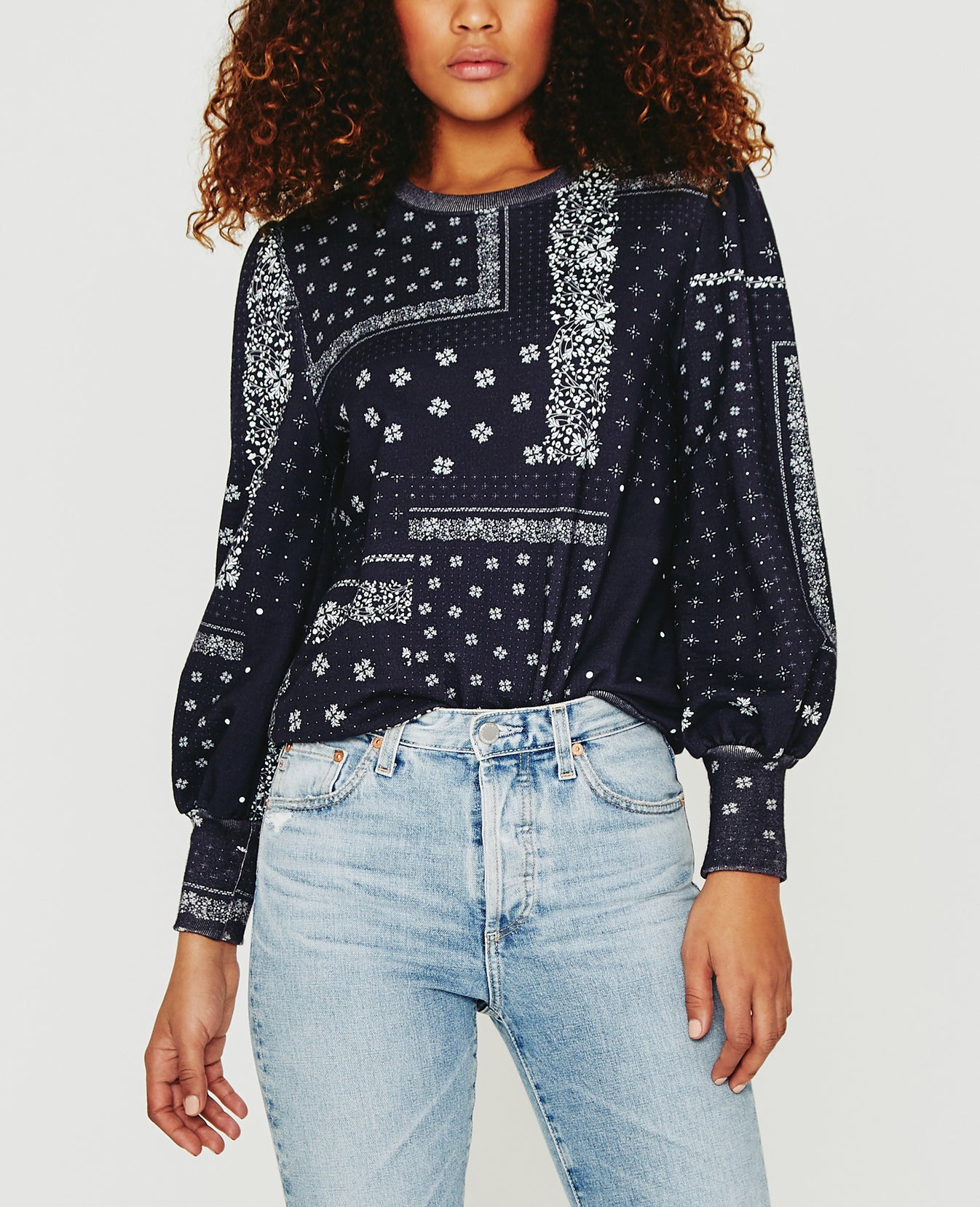 Hailey Sweatshirt Ag Bandana Deep Navy Womens Top Photo 1