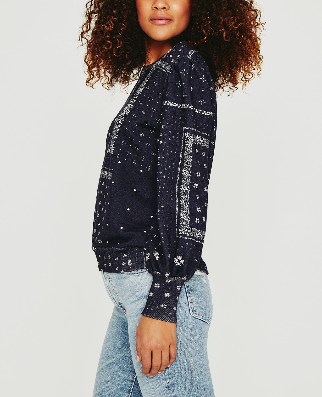 Hailey Sweatshirt Ag Bandana Deep Navy Womens Top Photo 4