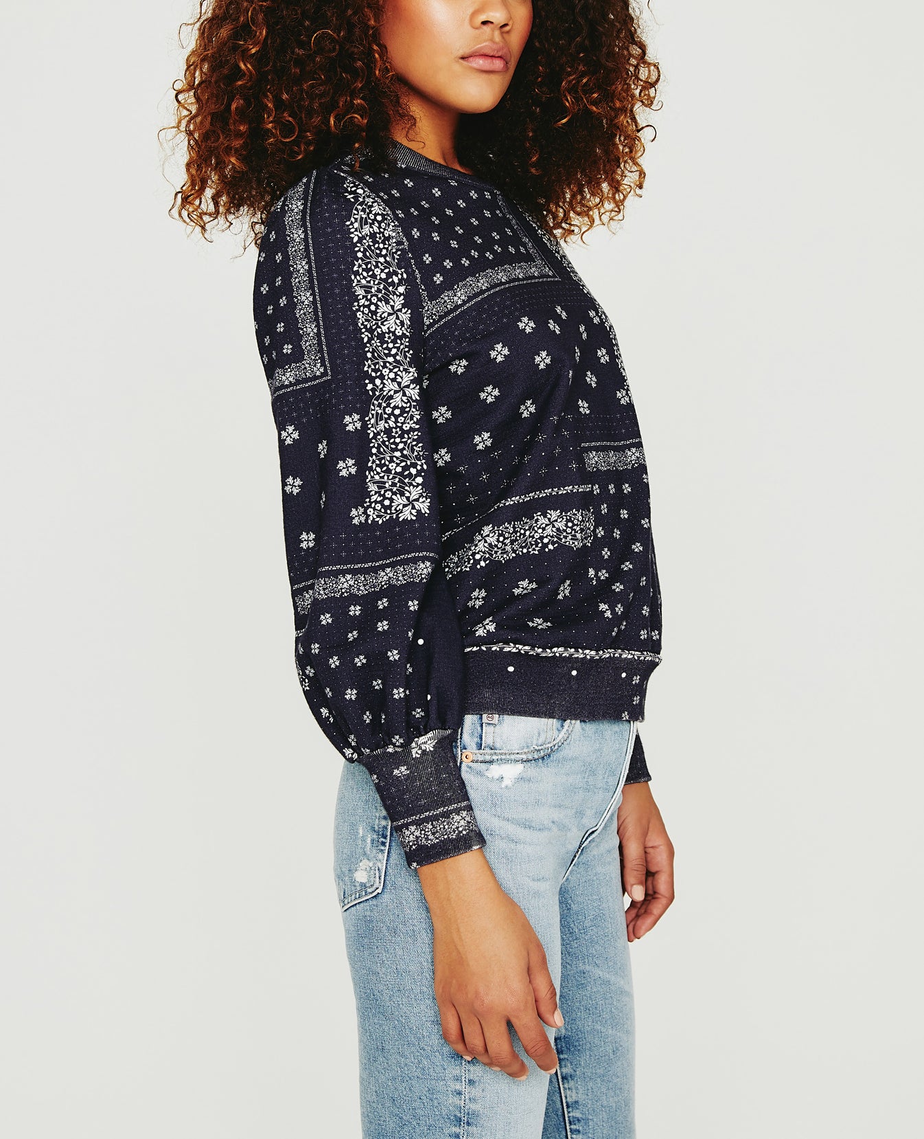 Hailey Sweatshirt Ag Bandana Deep Navy Womens Top Photo 5