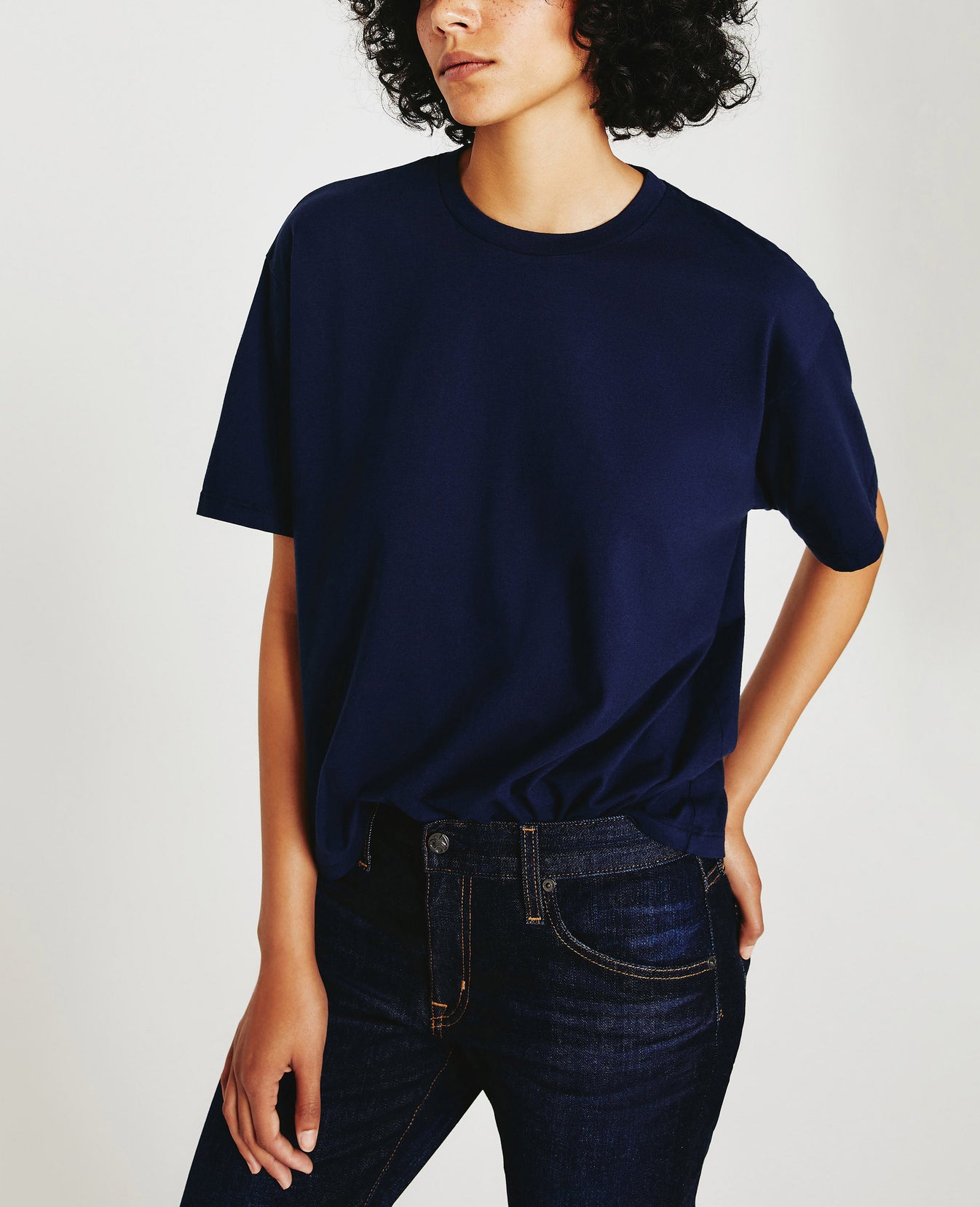 Karter Ex-Boyfriend Deep Navy Oversized Crew Neck Women Top Photo 2